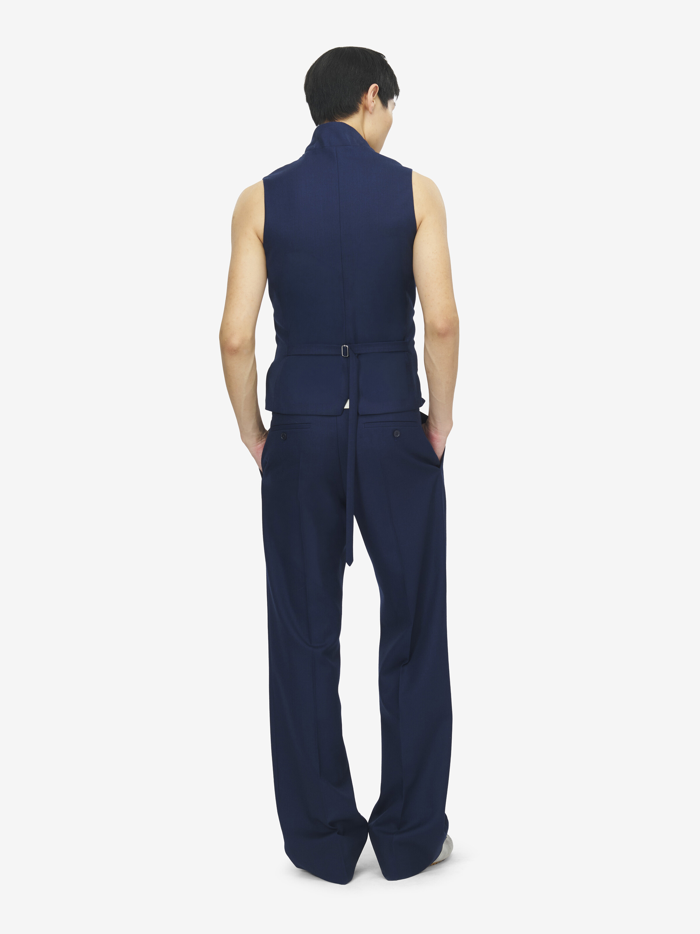 Men's 테일러드 웨이스트코트 in 인디고 in 100% 양모 | Alexander McQueen - image 4
