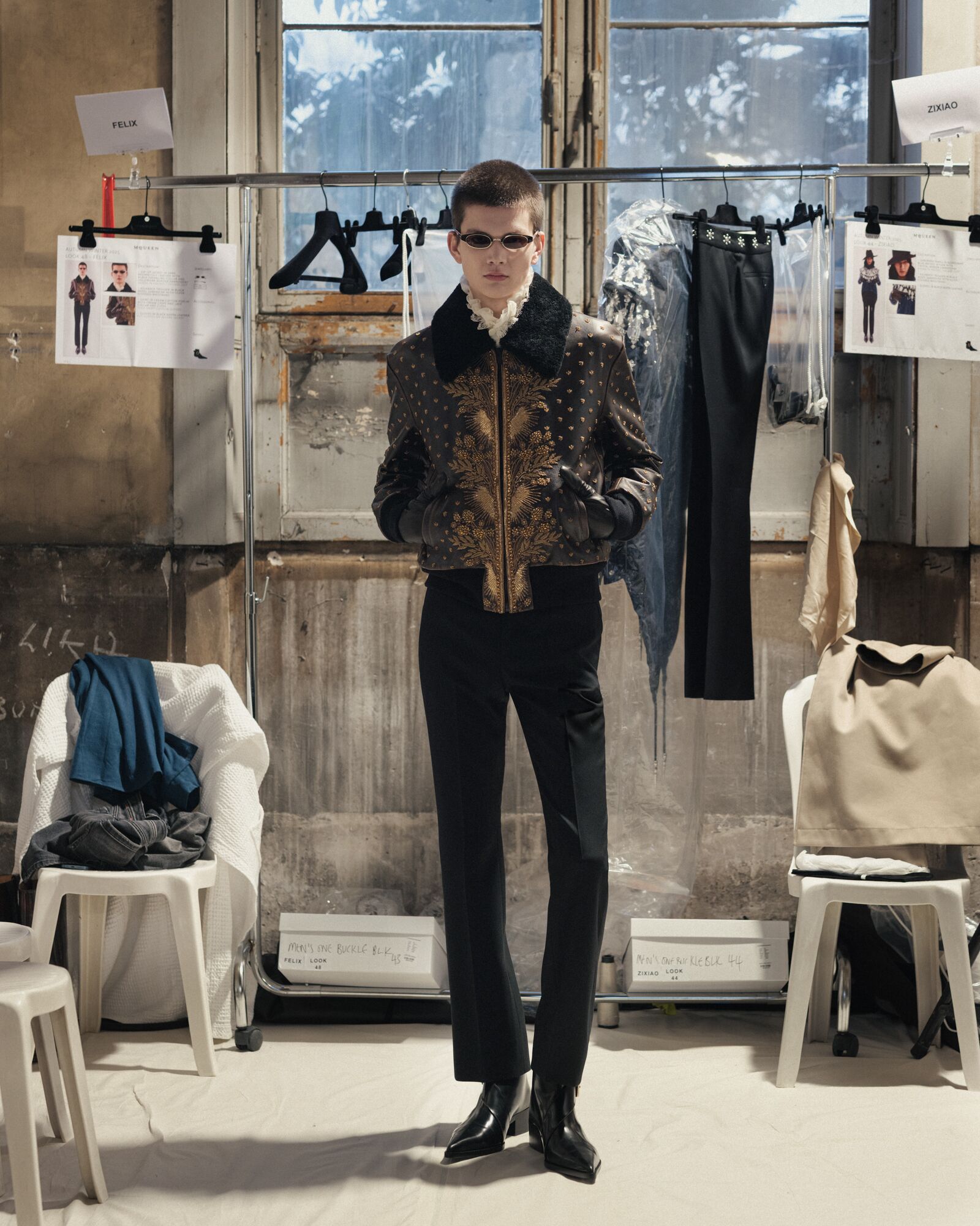 Goldwork Border Embroidery for McQueen Autumn Winter 2025