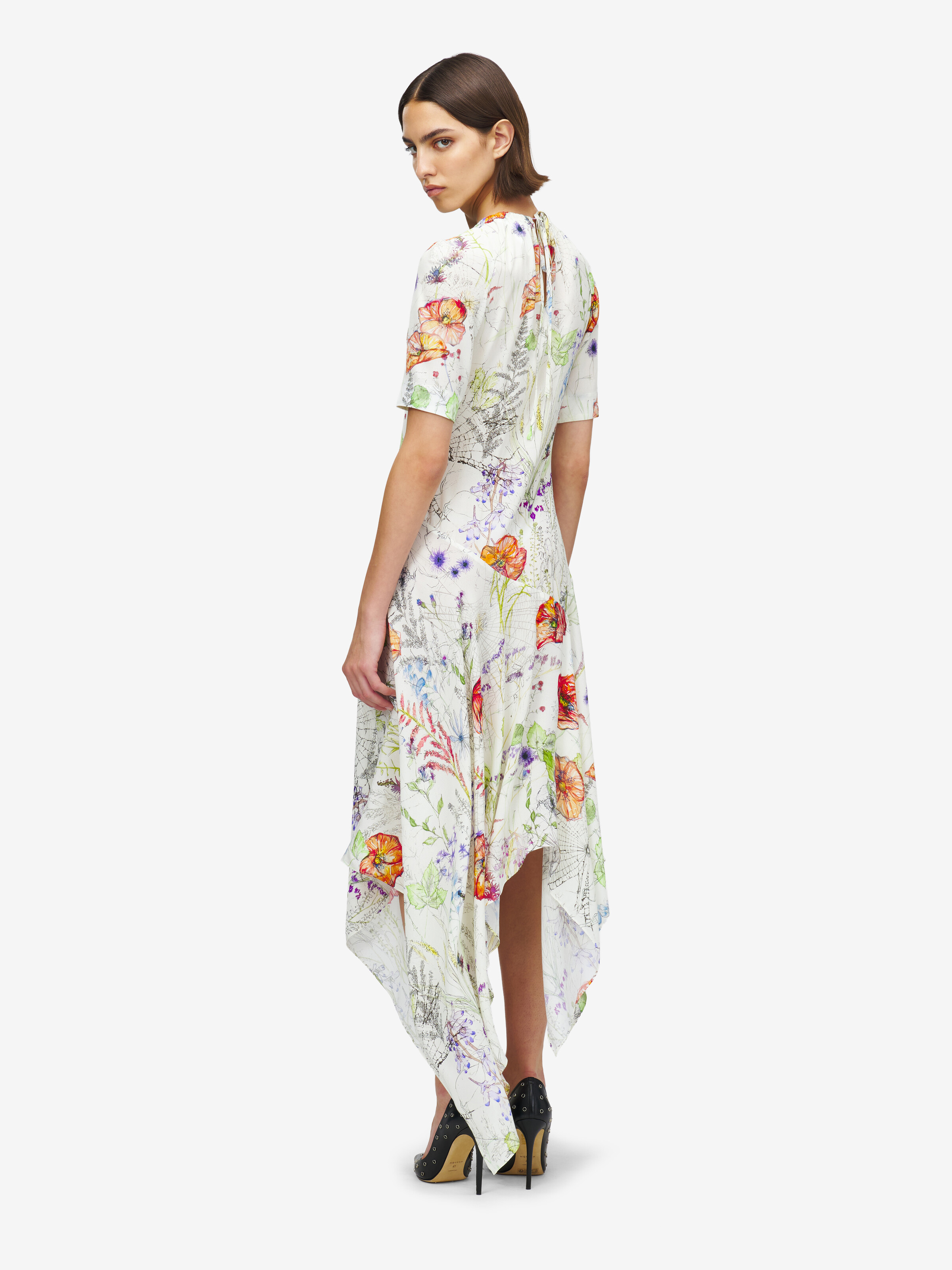 草甸花卉不对称连衣裙 in 100% 粘胶纤维 | Alexander McQueen - image 4