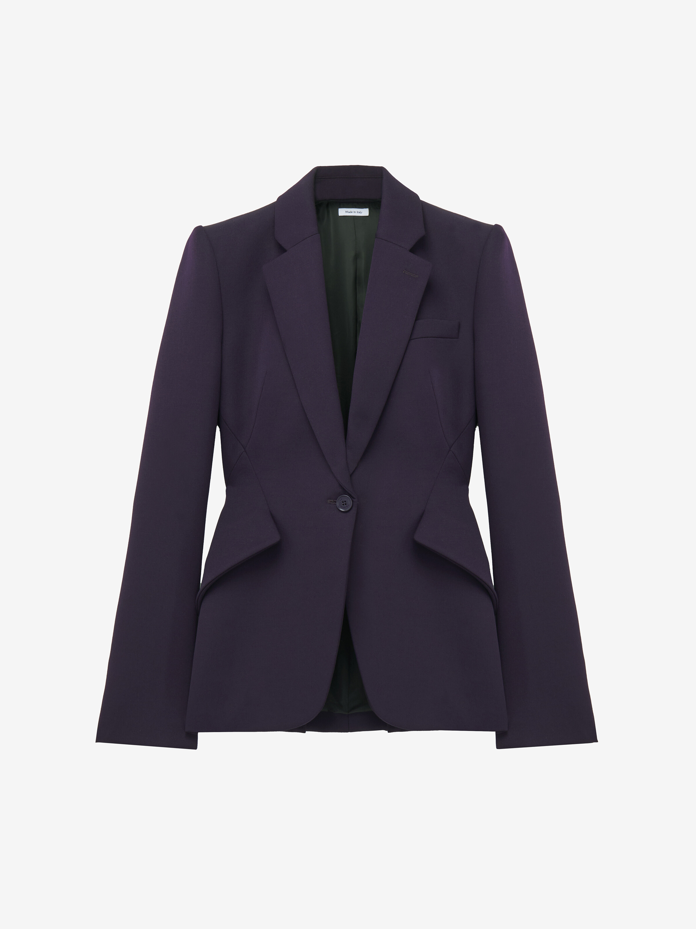 Women's Single-breasted Jacket in Violet in 100% Wool | Alexander McQueen - image 1
