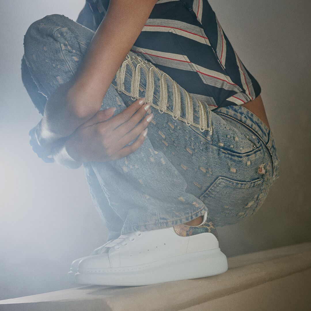 Alexander McQueen Oversized White Sneaker with contrast counter
