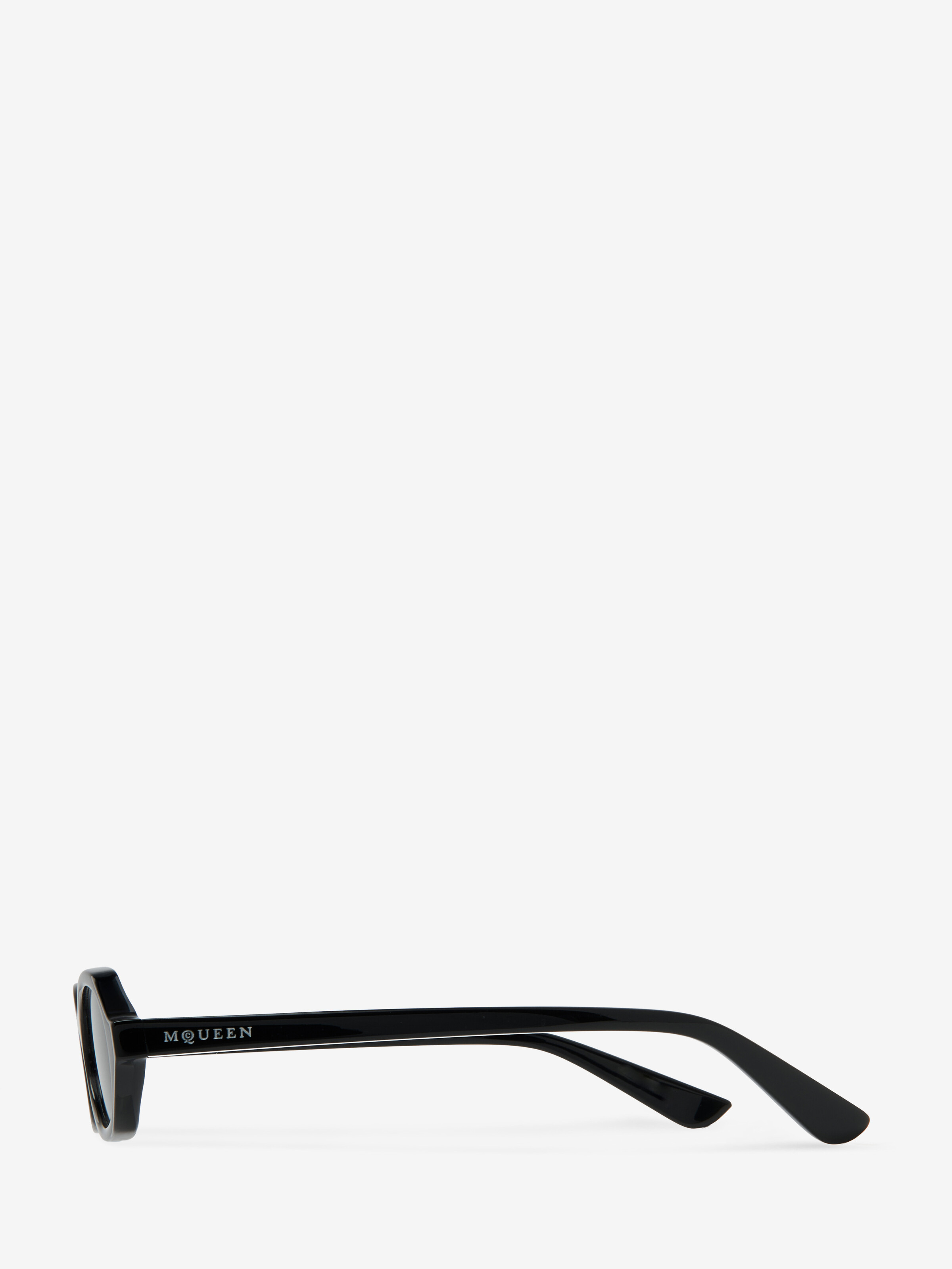 Women's Geometric Oval Sunglasses in Black in 100% Plastic | Alexander McQueen - image 4