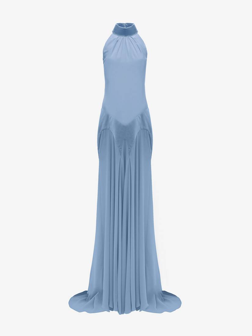 Silk Georgette Halter Evening Dress | Alexander McQueen - image 1