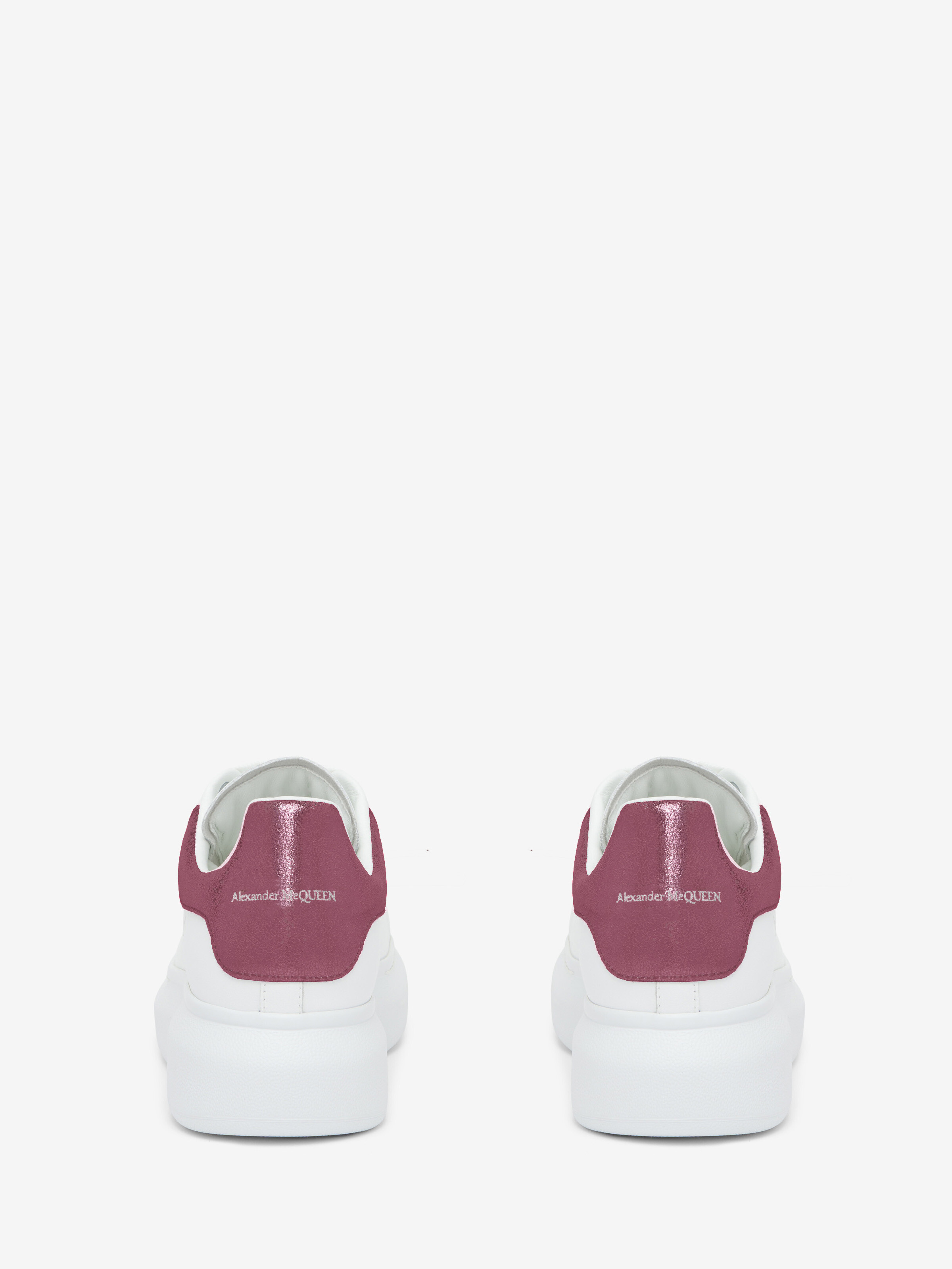 Women's Oversized Sneaker in White/Pink in Calf Leather | Alexander McQueen - image 3