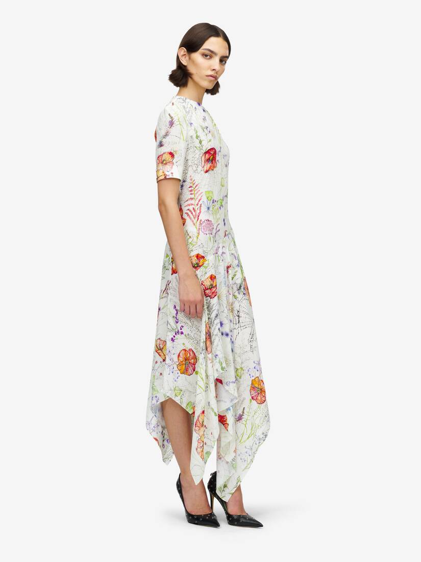 Meadow Floral Asymmetric Dress | Alexander McQueen - image 3