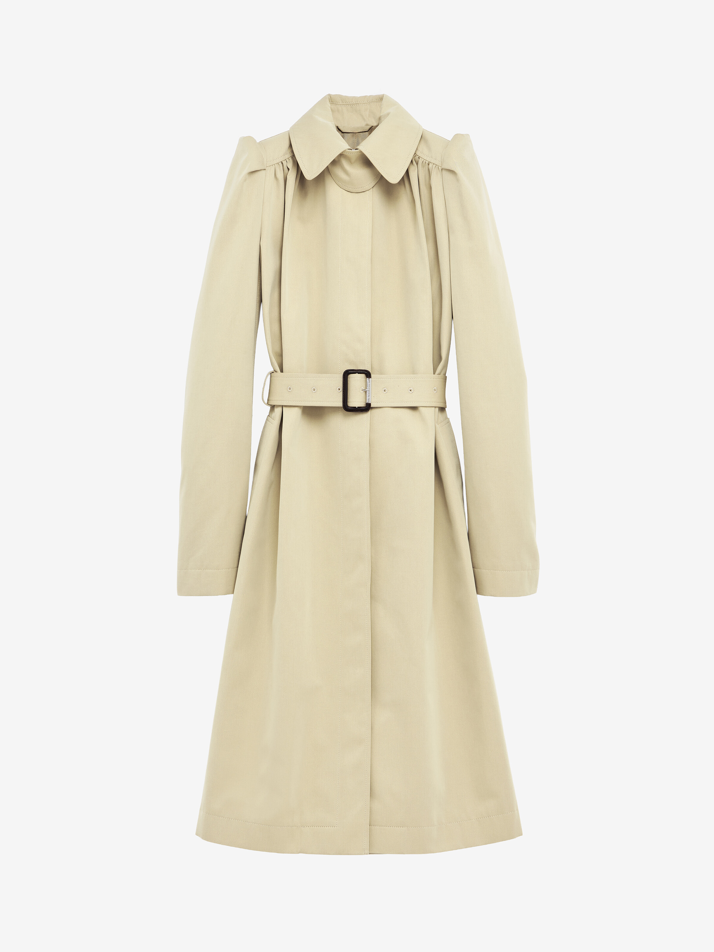 Women's Pleated Trench Coat in Beige in 100% Cotton | Alexander McQueen - image 2