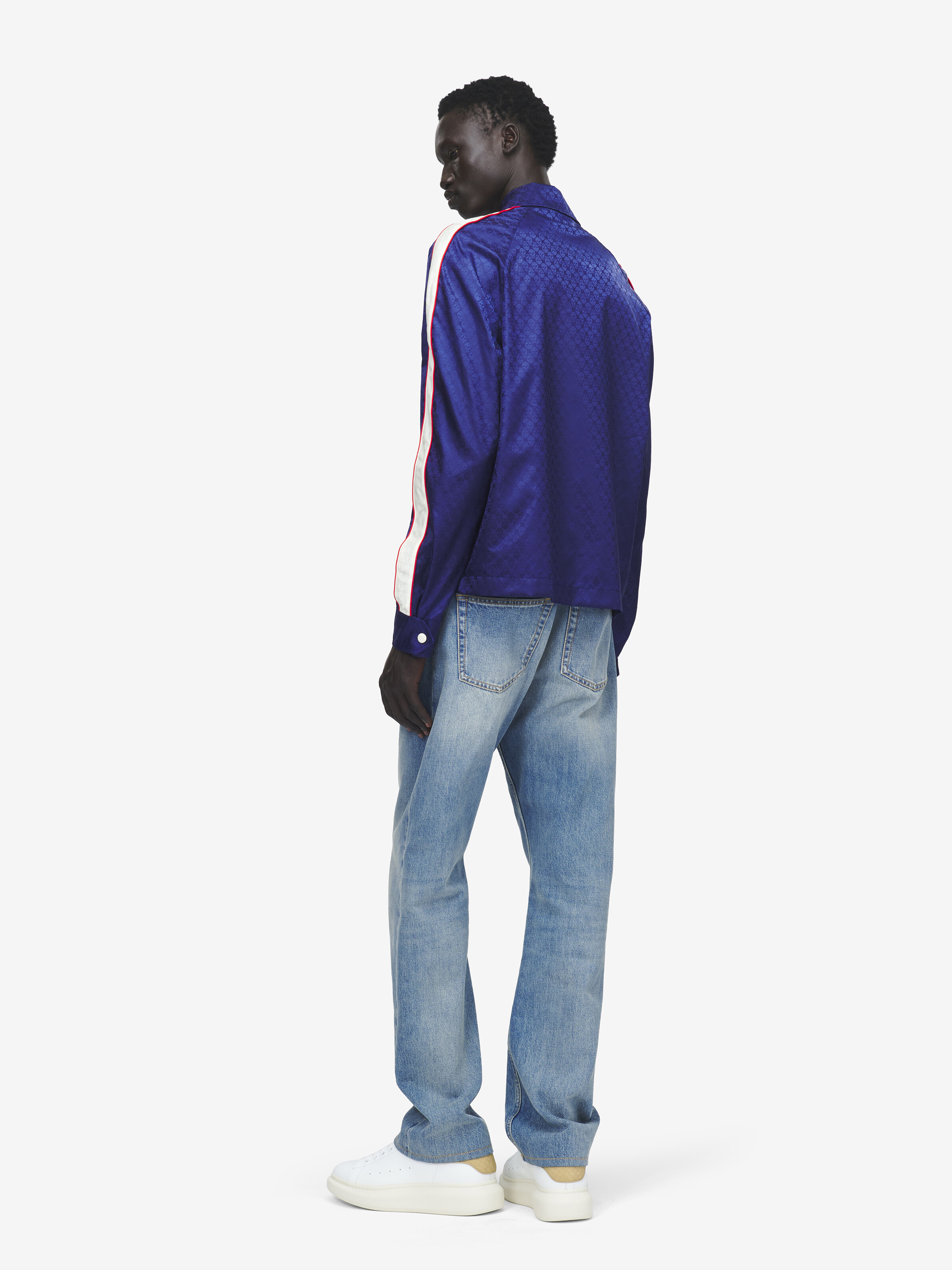 Veste en jacquard Skull pour Homme en Bleu in 100% Polyamide | Alexander McQueen - image 4