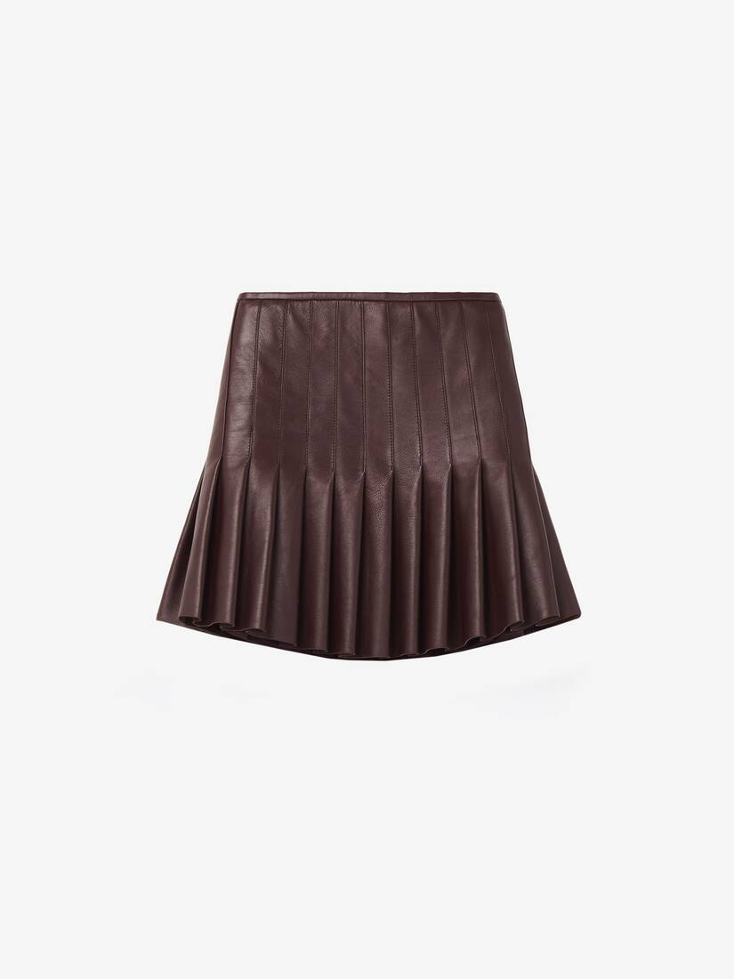 Leather Pleated Mini Skirt | Alexander McQueen - image 1