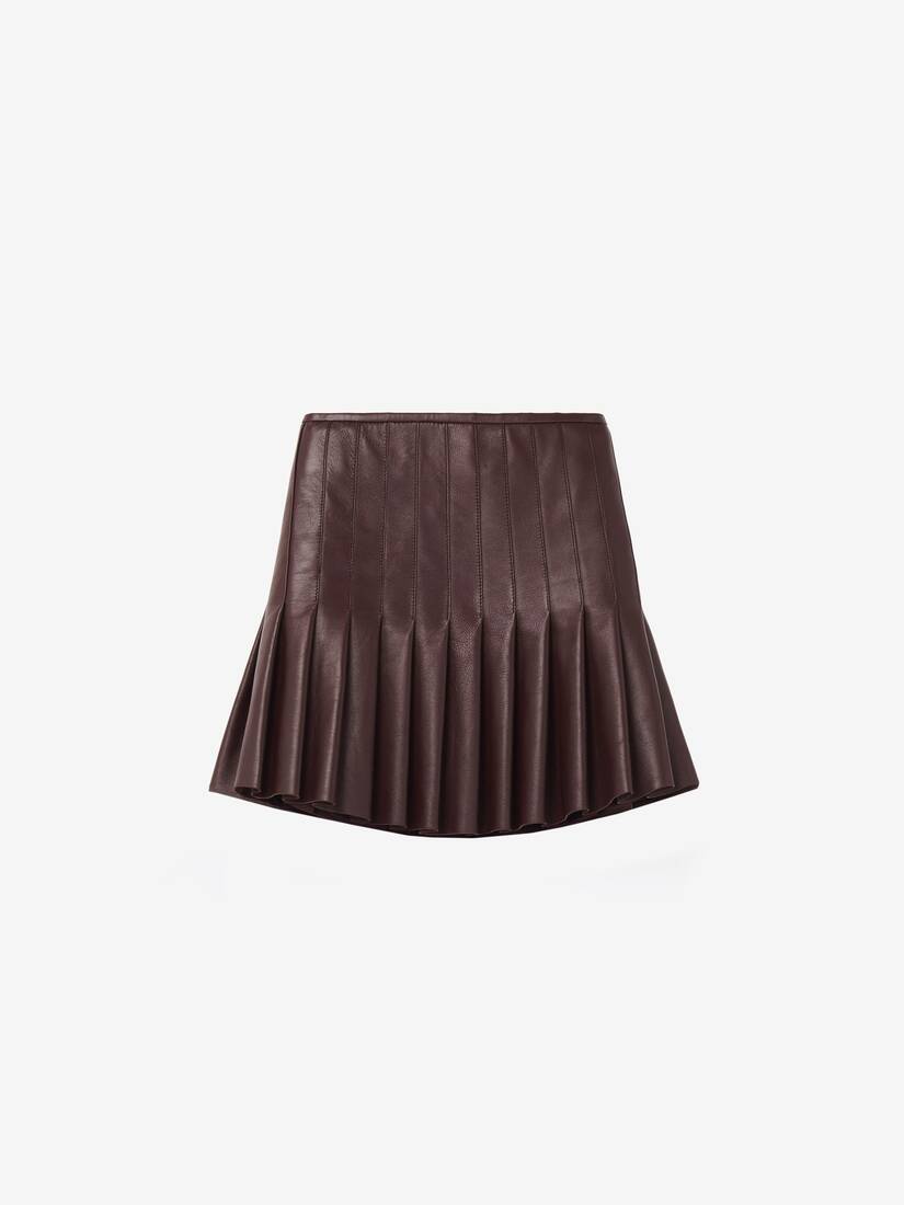 Leather Pleated Mini Skirt | Alexander McQueen - image 1