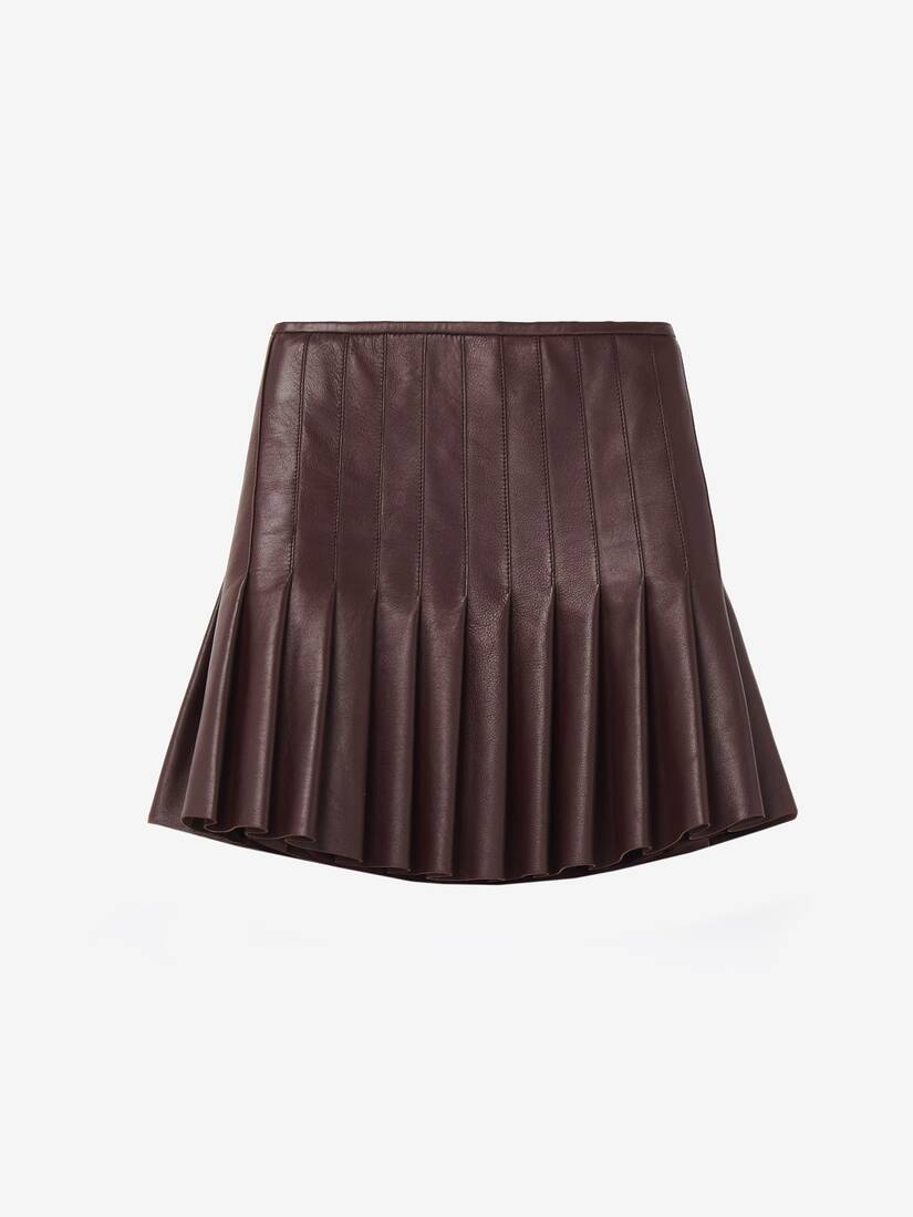 Leather Pleated Mini Skirt | Alexander McQueen - image 1