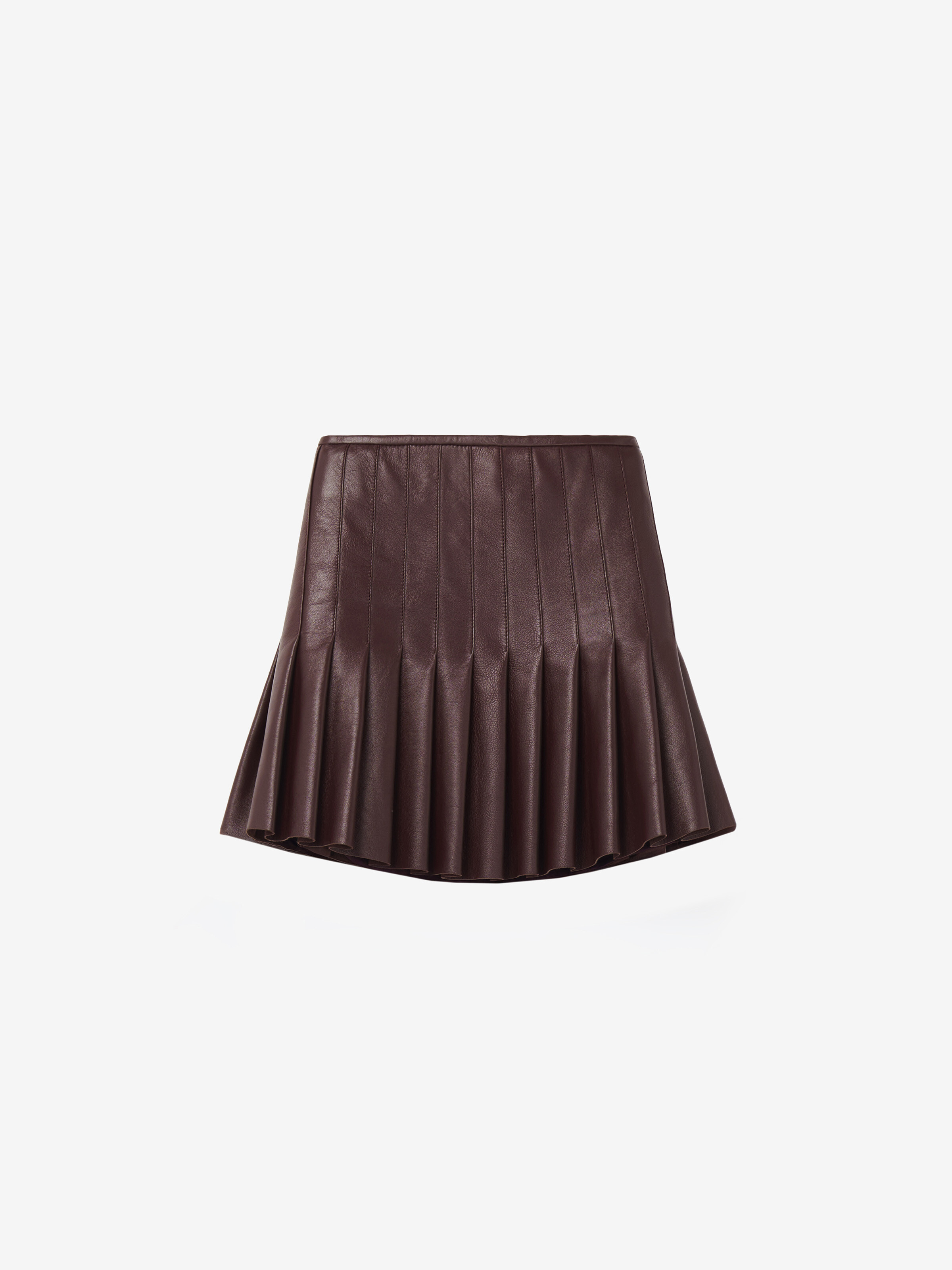 Leather Pleated Mini Skirt