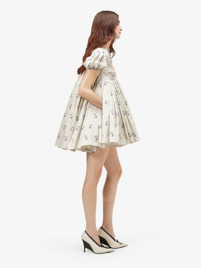 Taffeta Rose Jacquard Mini Dress | Alexander McQueen - image 3