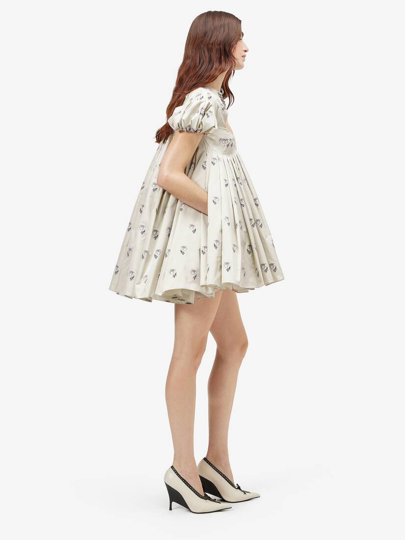 Taffeta Rose Jacquard Mini Dress | Alexander McQueen - image 3