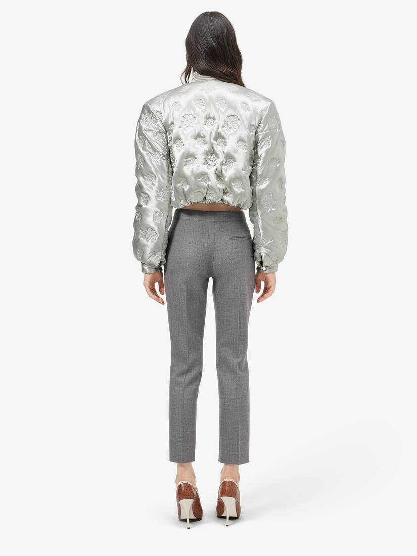 Rose Quilted Cropped Bomber Jacket | Alexander McQueen - image 4