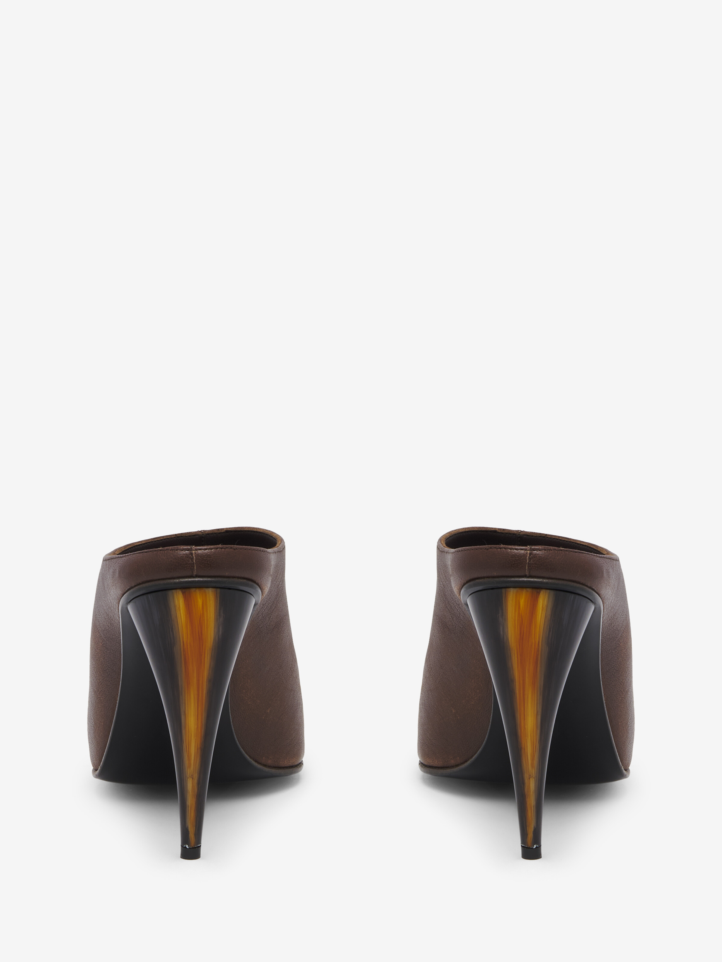 Women's Horn Heel Mule in Brown in Lamb Leather | Alexander McQueen - image 4