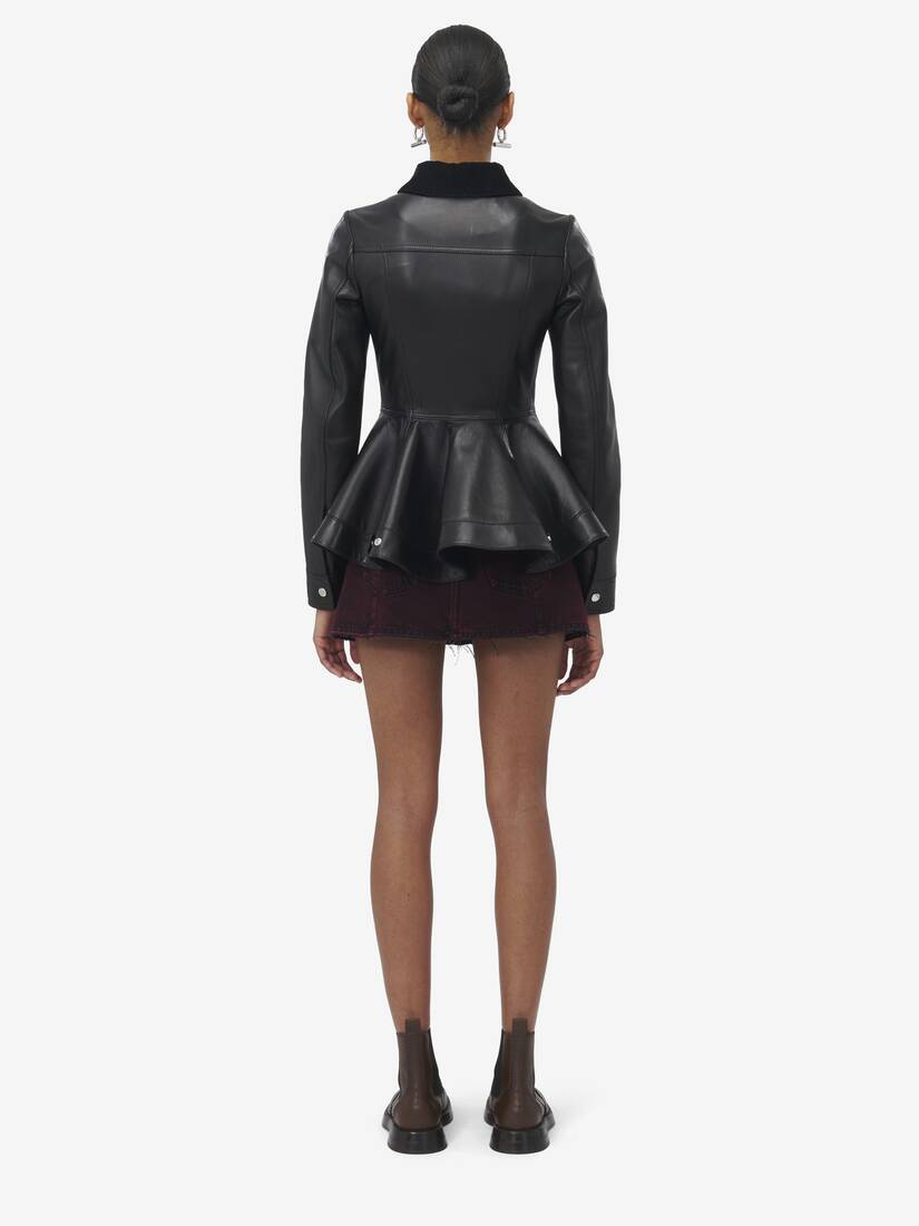 Peplum Leather Jacket | Alexander McQueen - image 4