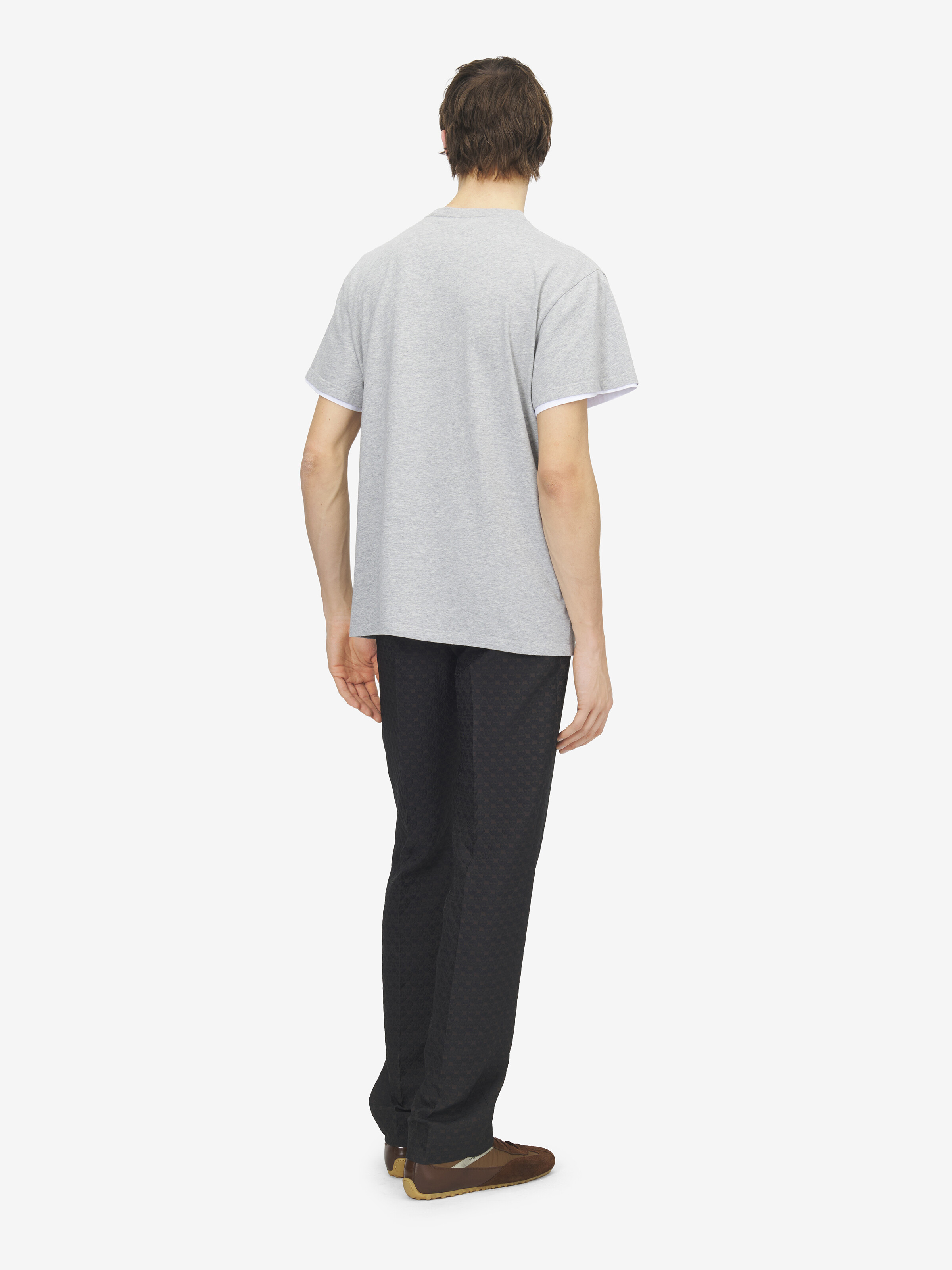 Men's Skull Applique T-shirt in Light Grey in 100% Cotton | Alexander McQueen - image 4