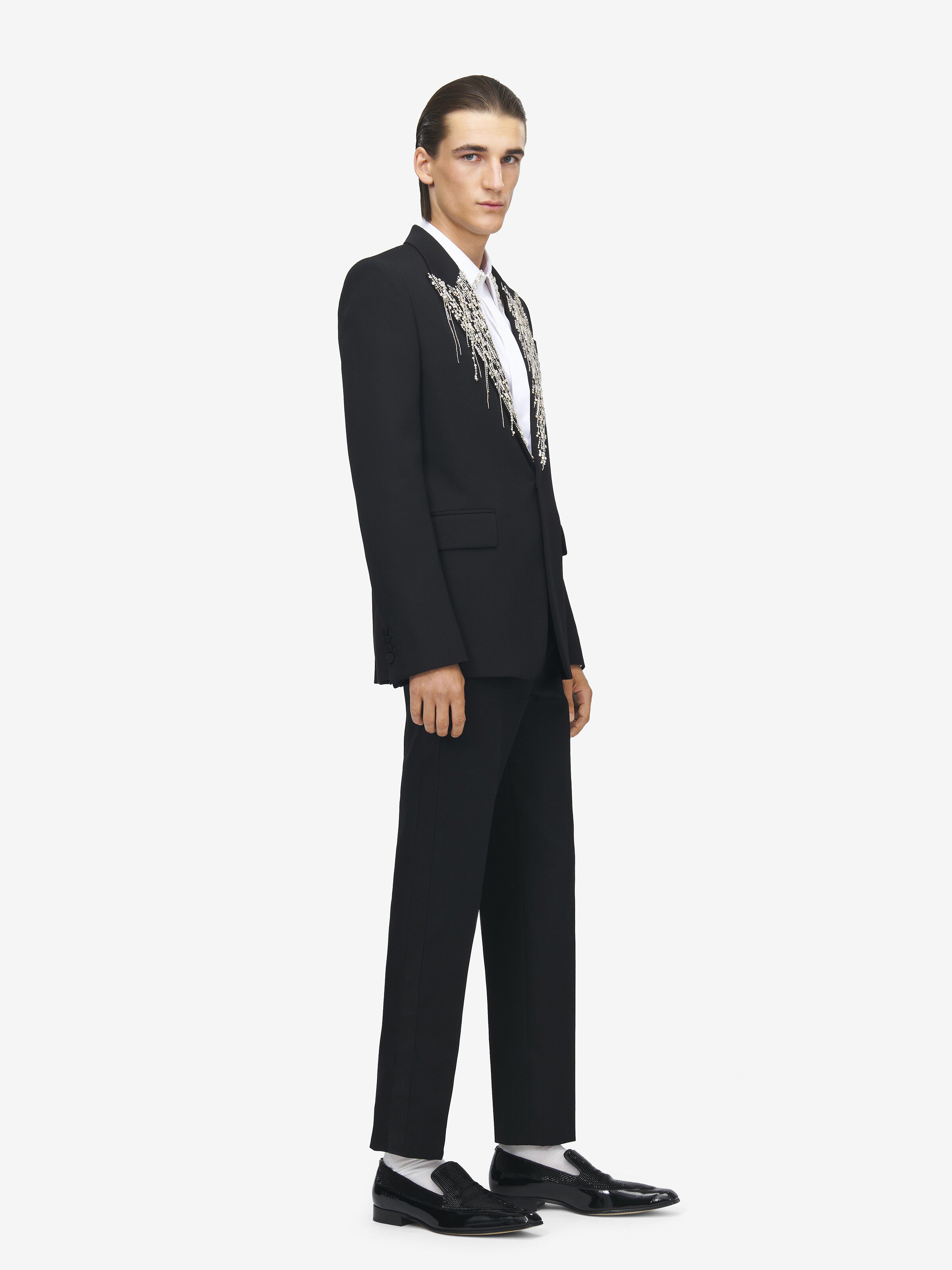 Giacca monopetto con ricamo di cristalli da Uomo in Nero in 100% Lana | Alexander McQueen - image 4