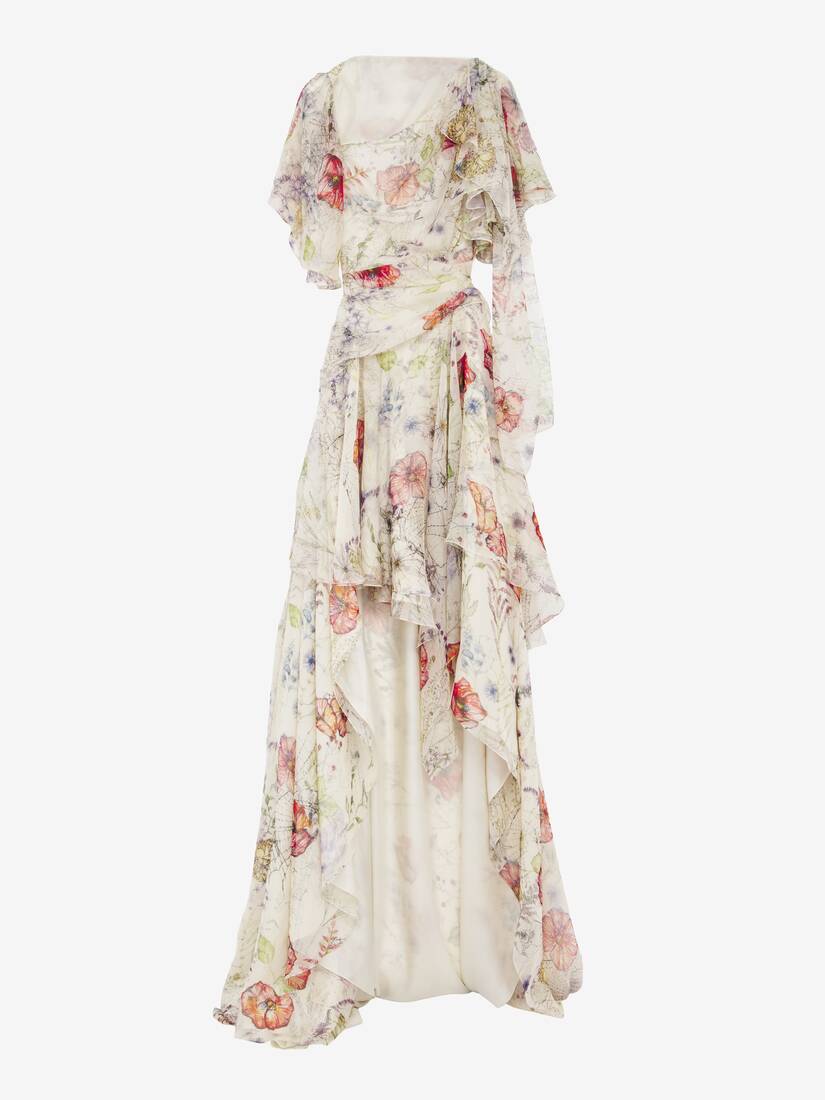 Meadow Asymmetrisches Abendkleid mit Blumendruck | Alexander McQueen - image 2