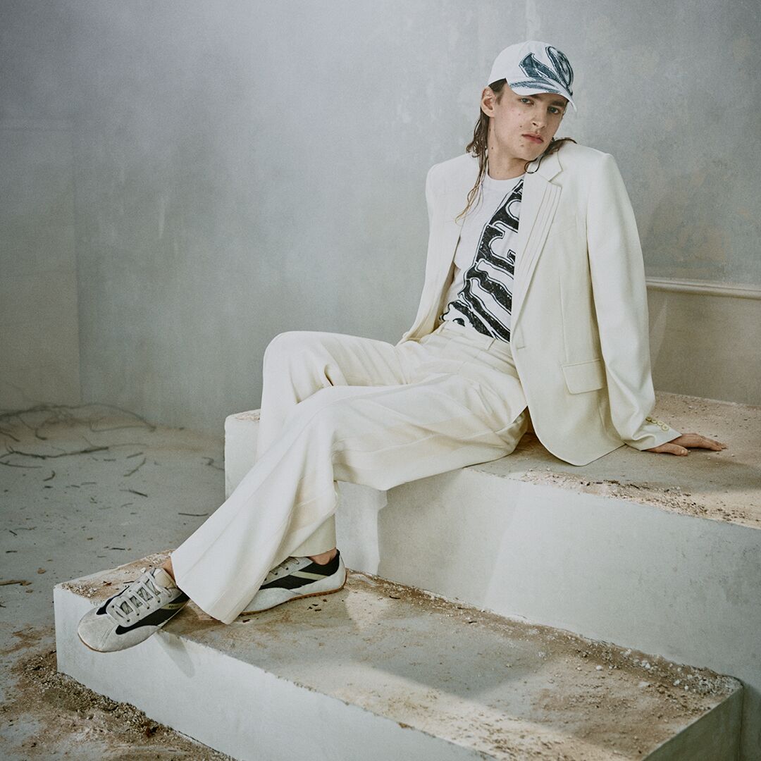 White and Black Boxe Sneakers by McQueen