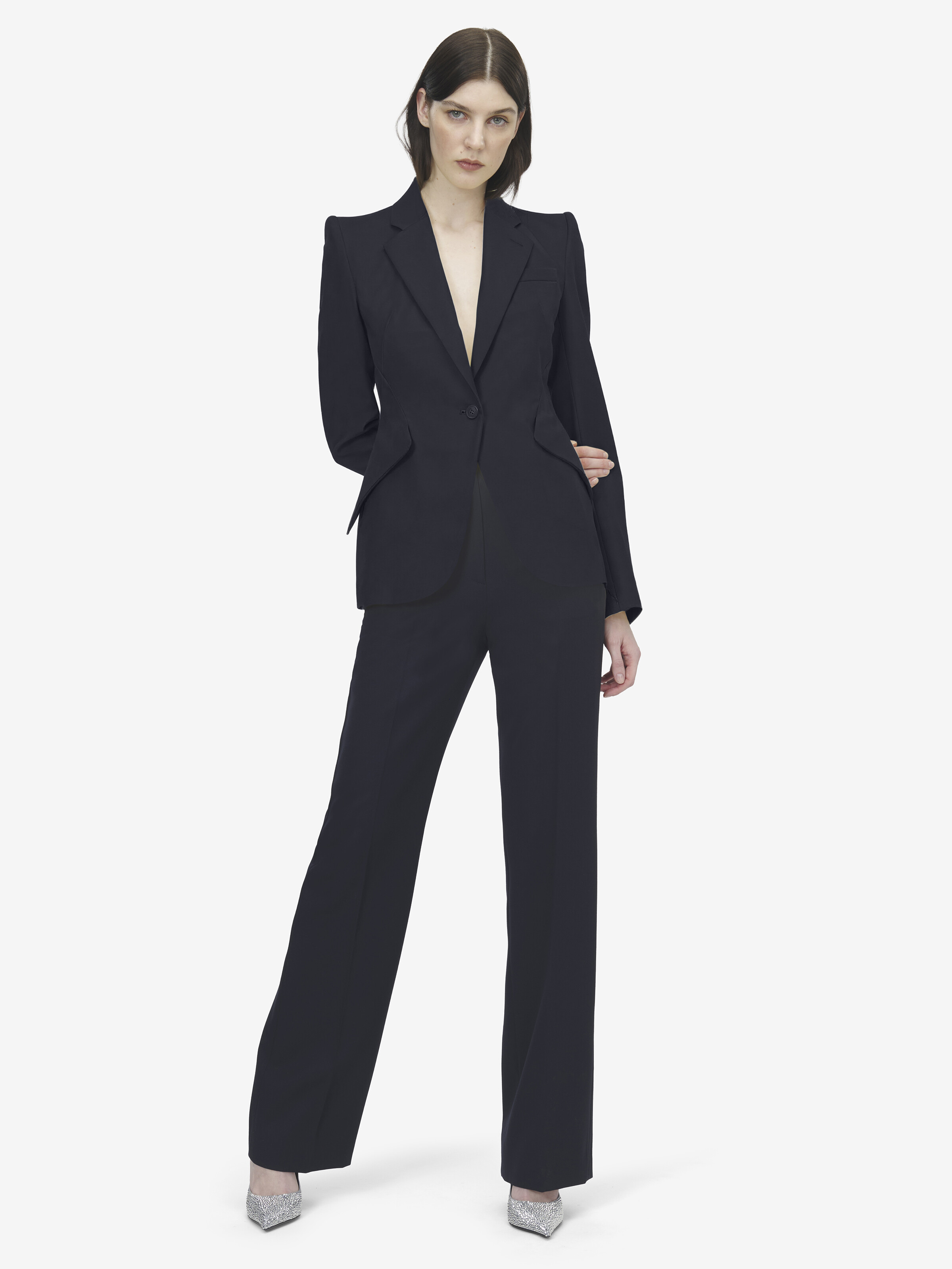 Veste à simple boutonnage en laine pour Femme en Bleu Indigo in Tissu: 100% Laine, Doublure: 100% Cupro | Alexander McQueen - image 2