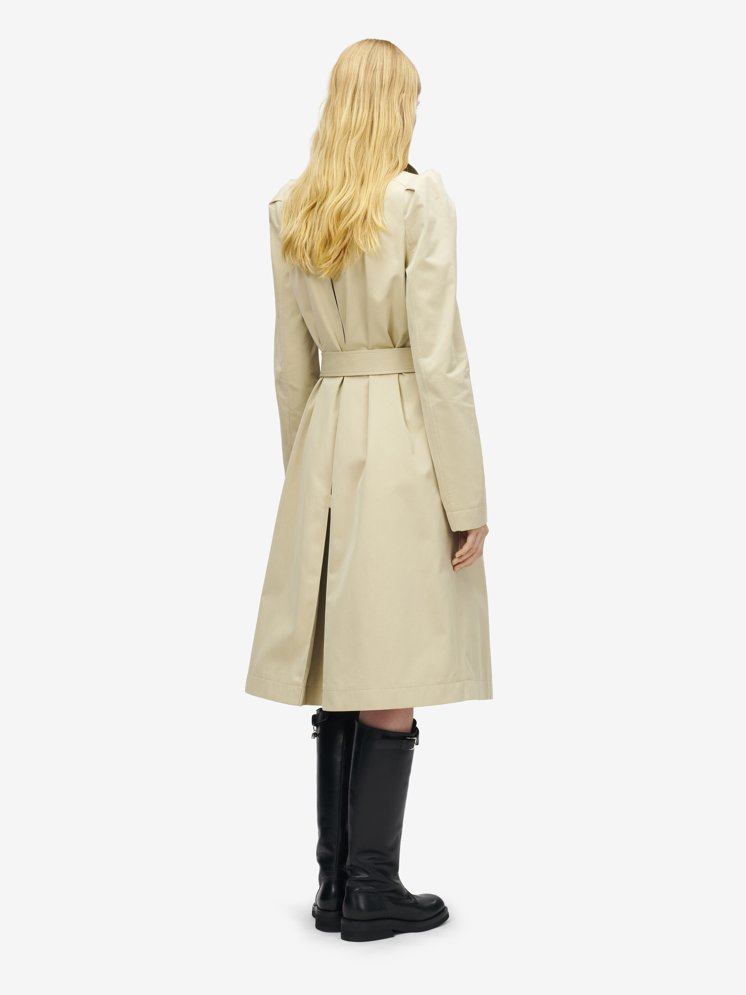Trench-coat plissé pour Femme en Beige in 100% Coton | Alexander McQueen - image 4