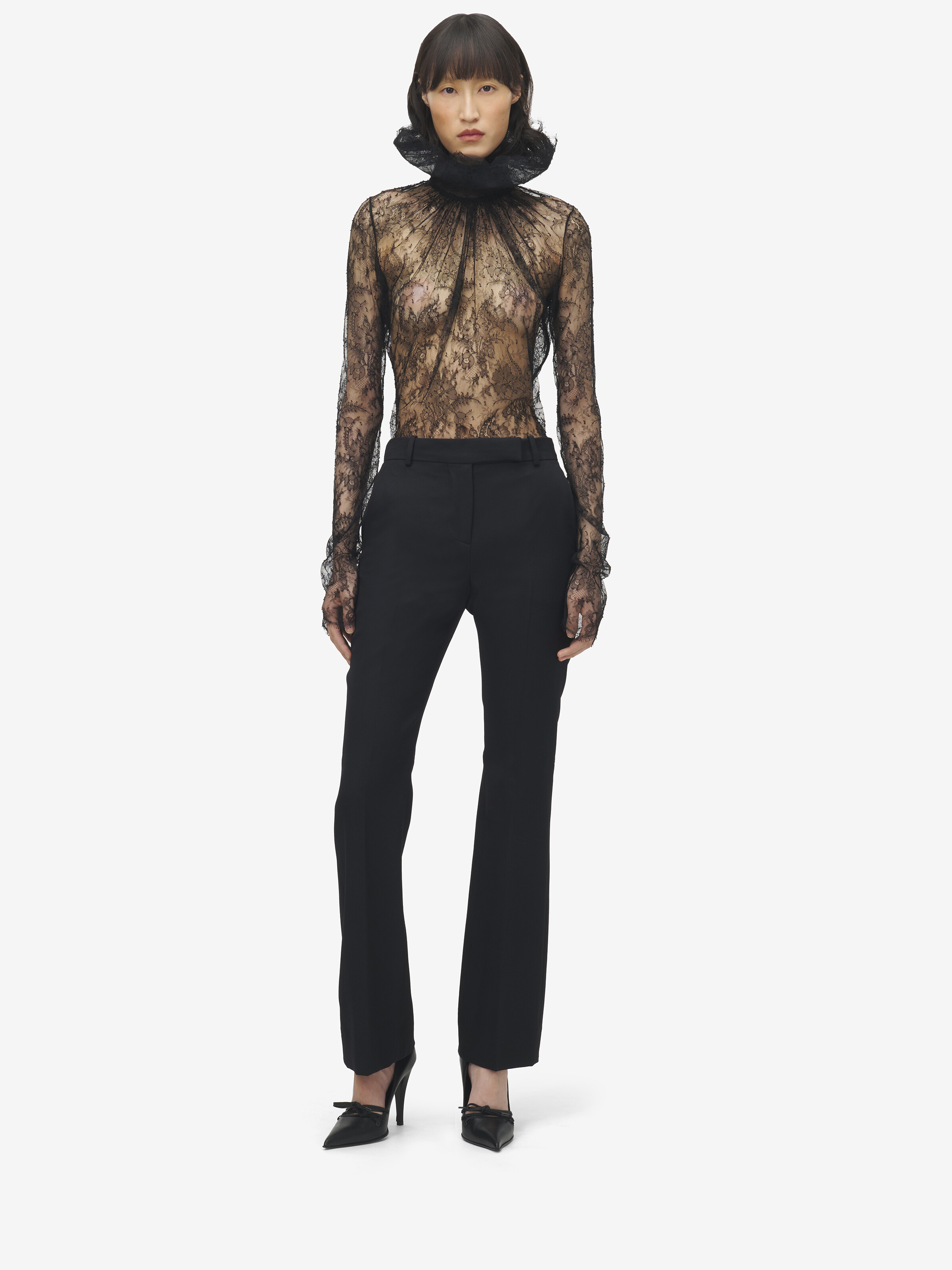 Women's Tailored Trousers in Black in 100% Wool | Alexander McQueen - image 2