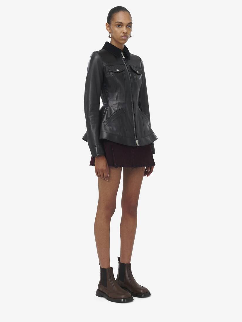 Peplum Leather Jacket | Alexander McQueen - image 3