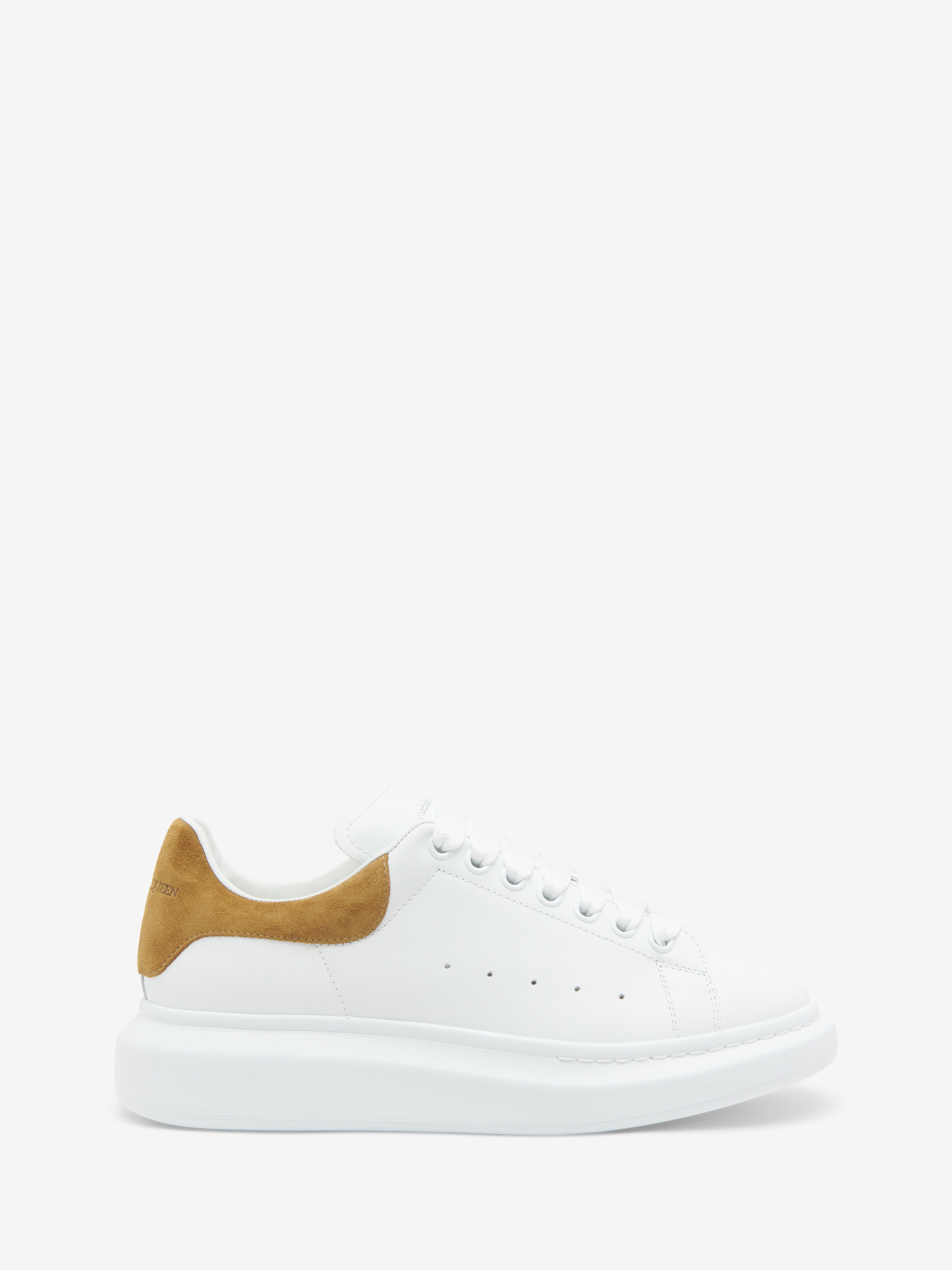 Women's Oversized Sneaker in White/Tan in Calf Leather | Alexander McQueen - image 1
