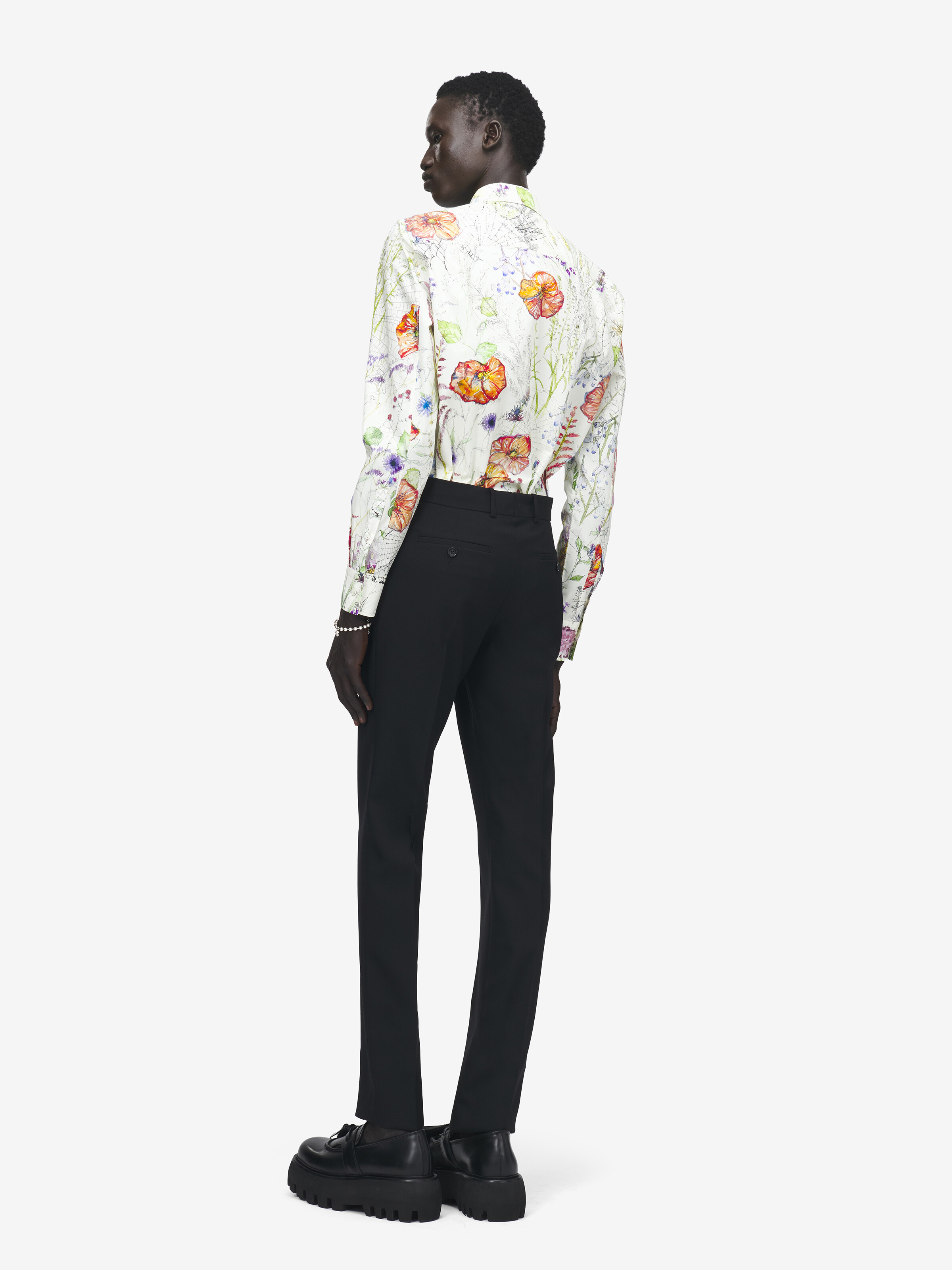 Men's Meadow Floral Print Shirt in Multicolor in 100% Cotton | Alexander McQueen - image 5