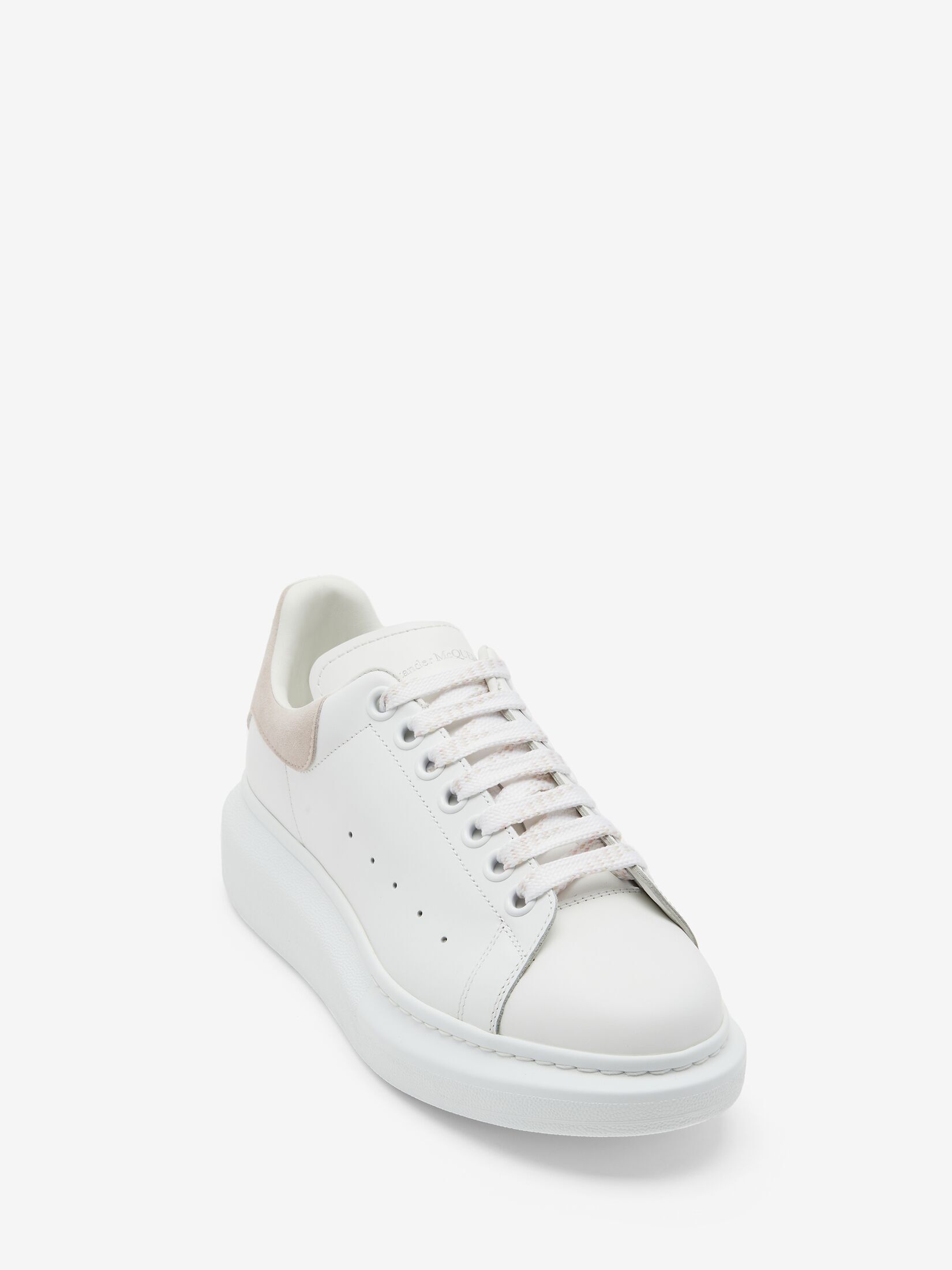Women's Oversized Sneaker in White/Patchouli in Calf Leather | Alexander McQueen - image 2