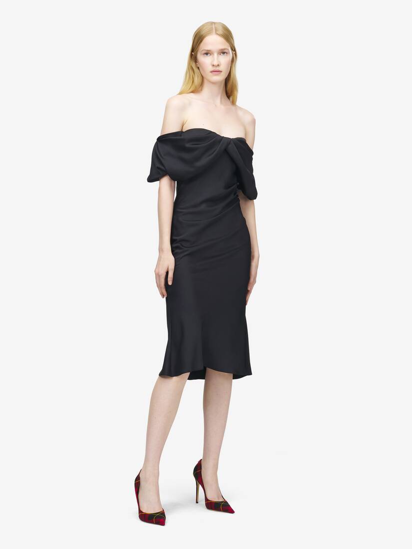 Off-the-shoulder Draped Evening Dress | Alexander McQueen - image 1
