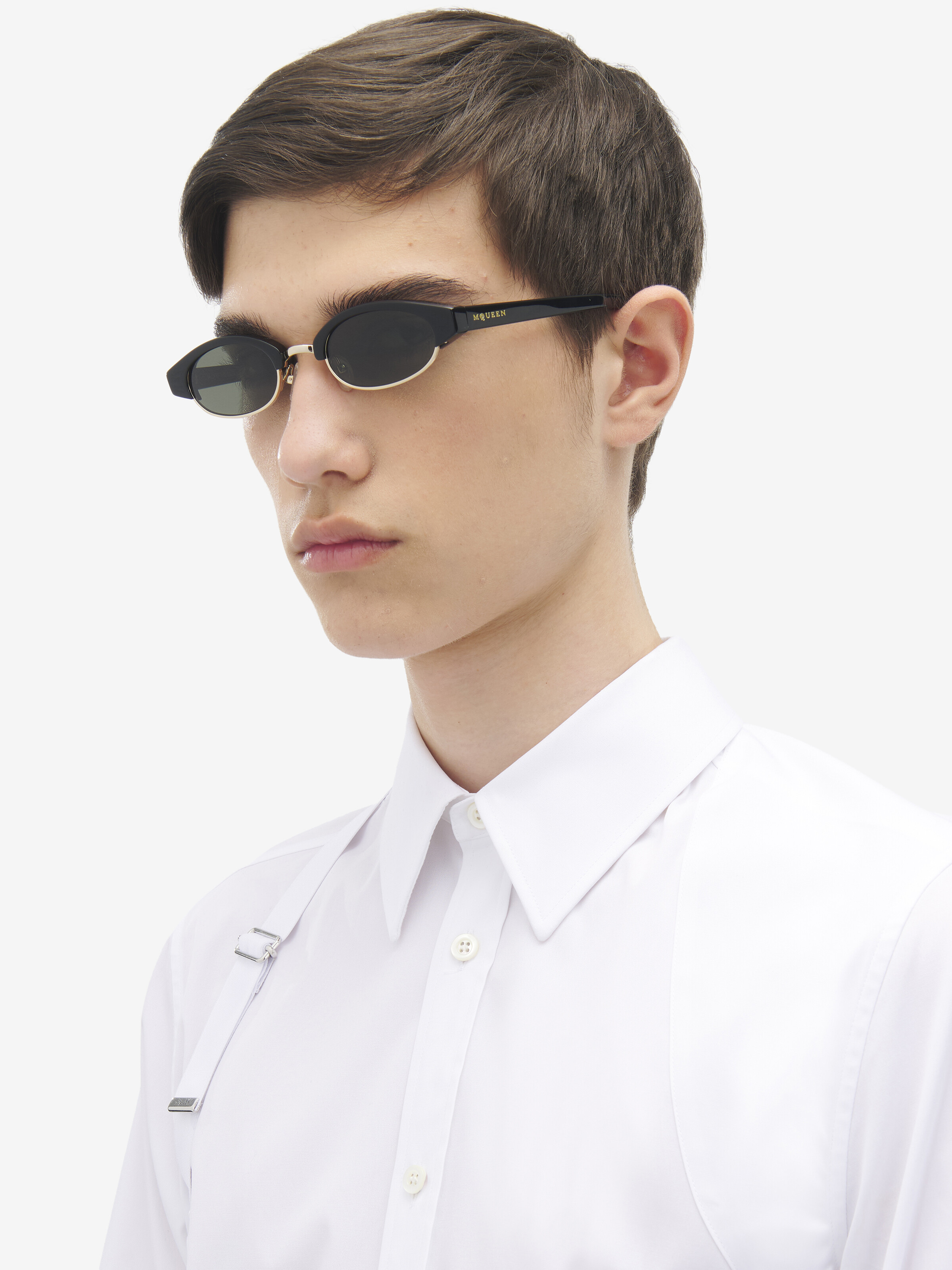 McQueen Ellipse Sunglasses in Black/Smoke in Recycle Acetate & Bio Nylon Lens | Alexander McQueen - image 6