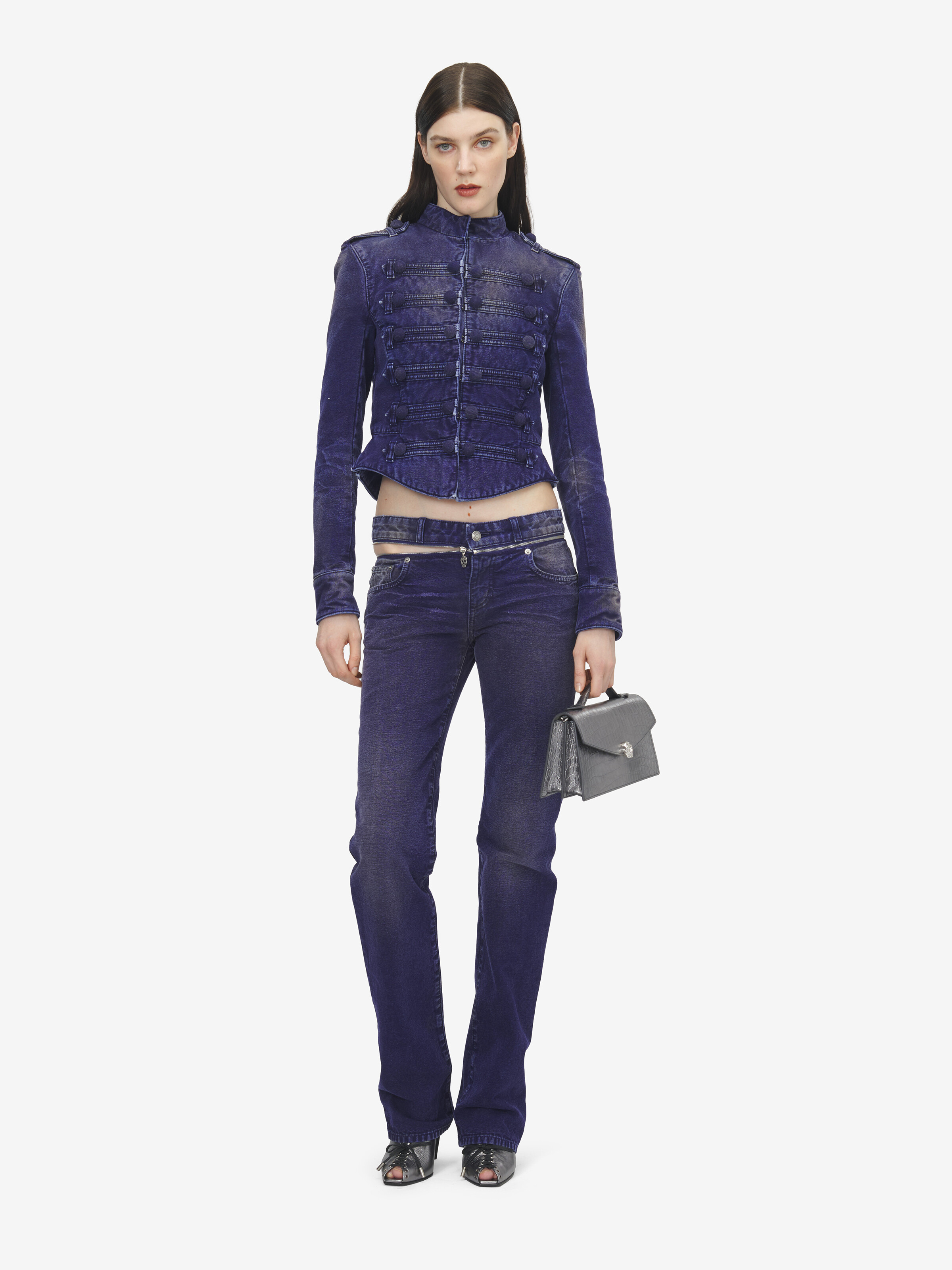 Veste Uniforme en denim pour Femme en Violet in 100% Coton | Alexander McQueen - image 2