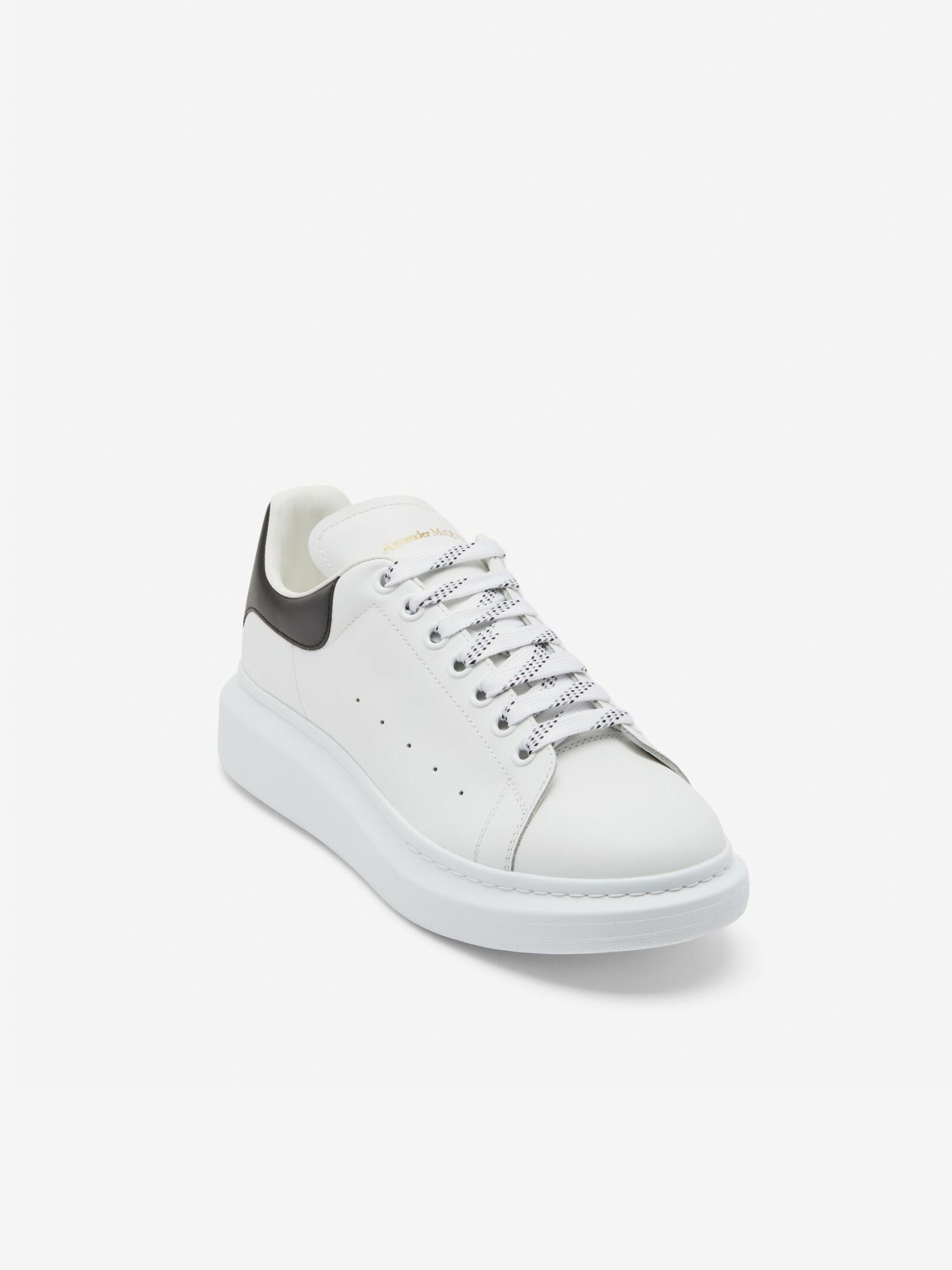 Men's Oversized Sneaker in White/Black in Calf Leather | Alexander McQueen - image 3