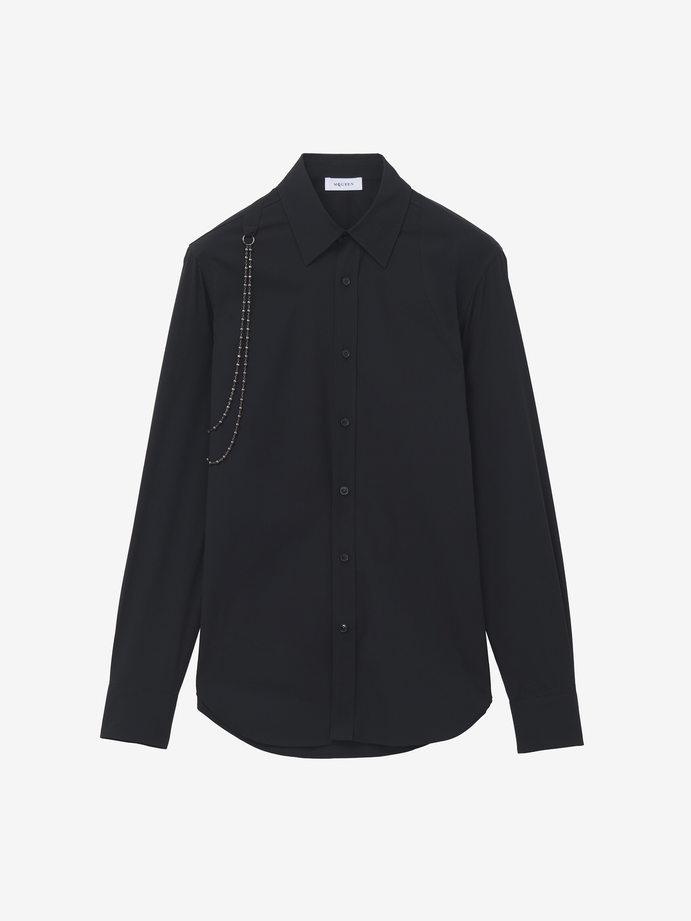链条背带衬衫 in 97% 棉, 3% 弹性纤维 | Alexander McQueen - image 1