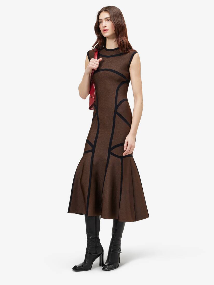 Anatomical Lines Knit Midi Dress | Alexander McQueen - image 3