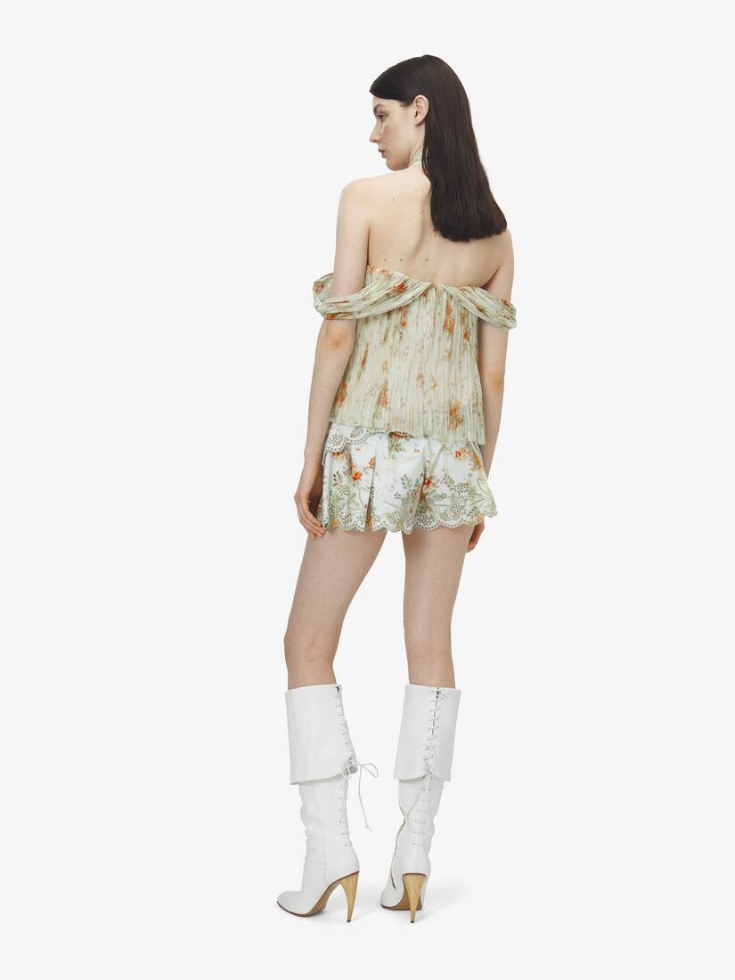 Sangallo镂空刺绣花卉超短裤 | Alexander McQueen - image 4