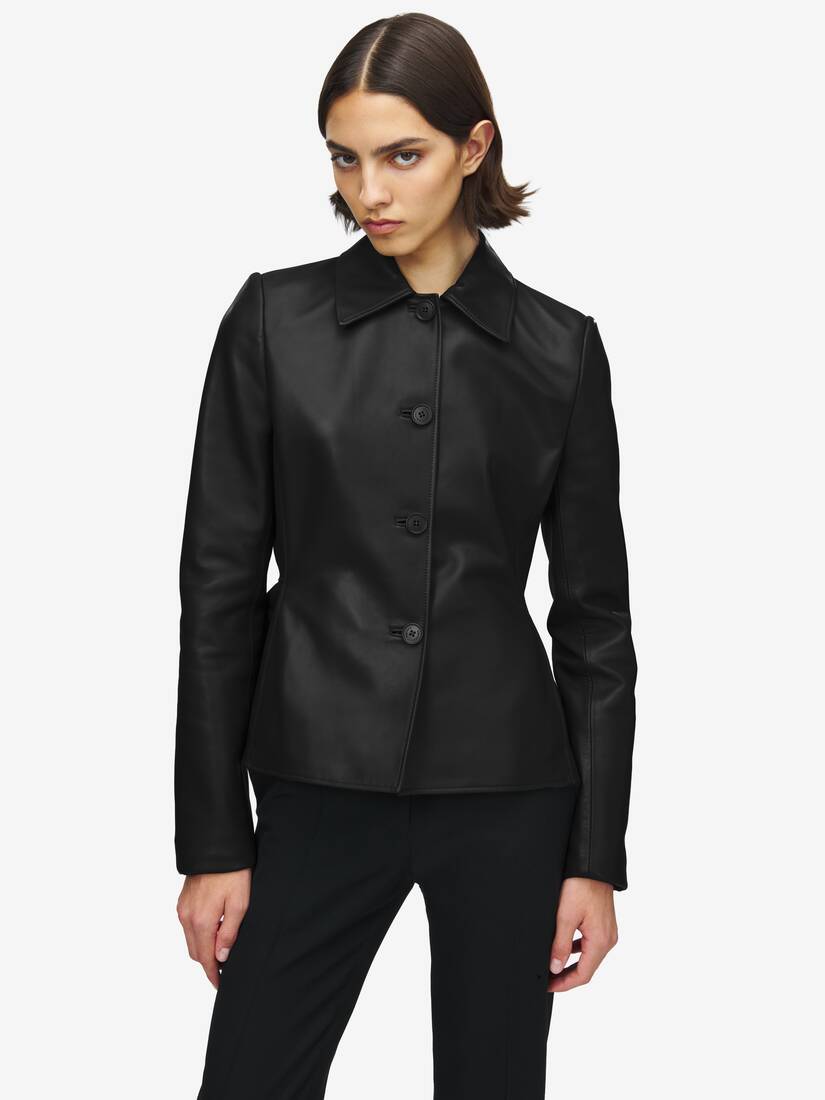 Leather Peplum Jacket | Alexander McQueen - image 1