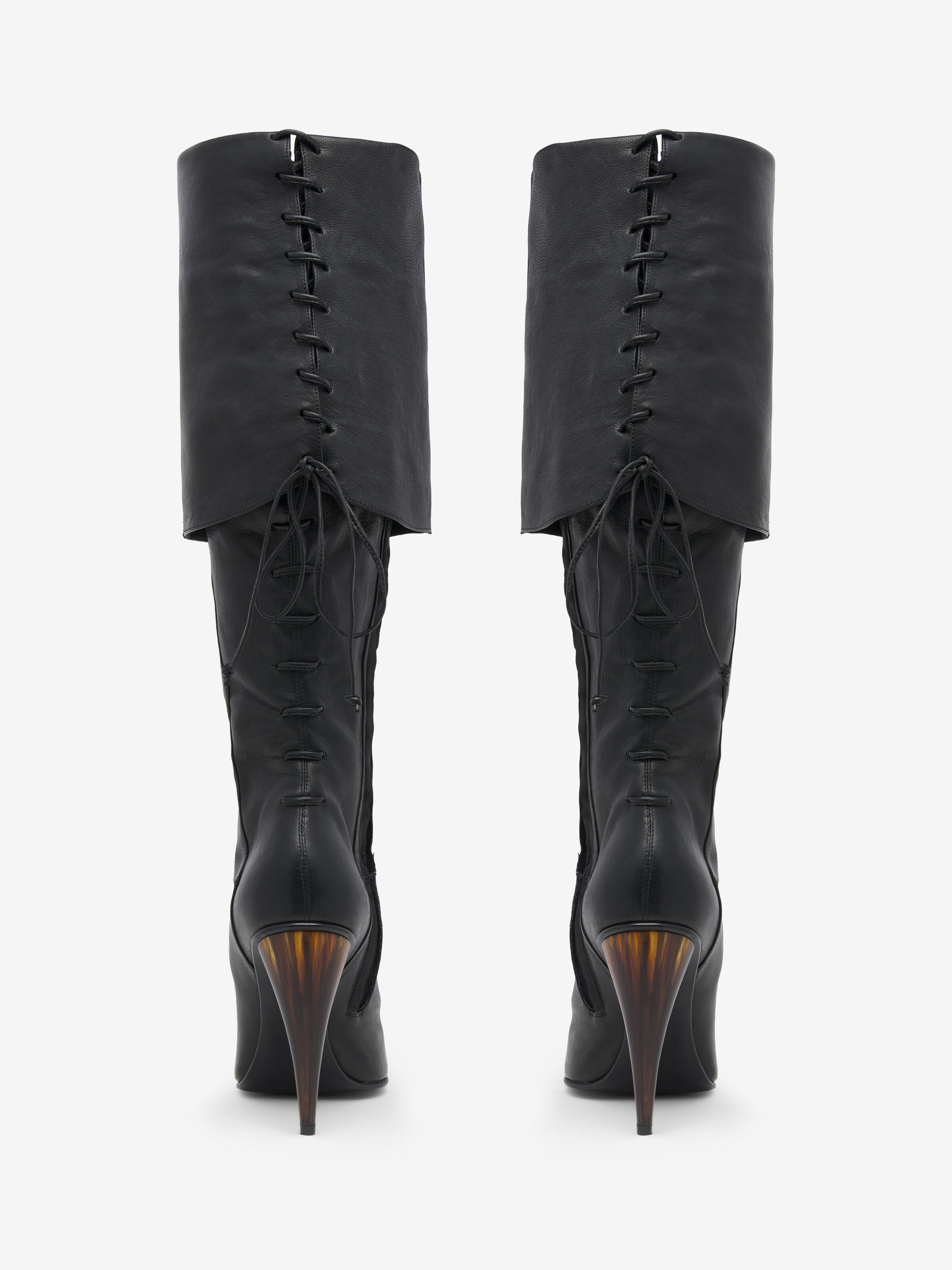 Women's Horn Heel Knee-High Boot in Black in Lamb Leather | Alexander McQueen - image 4