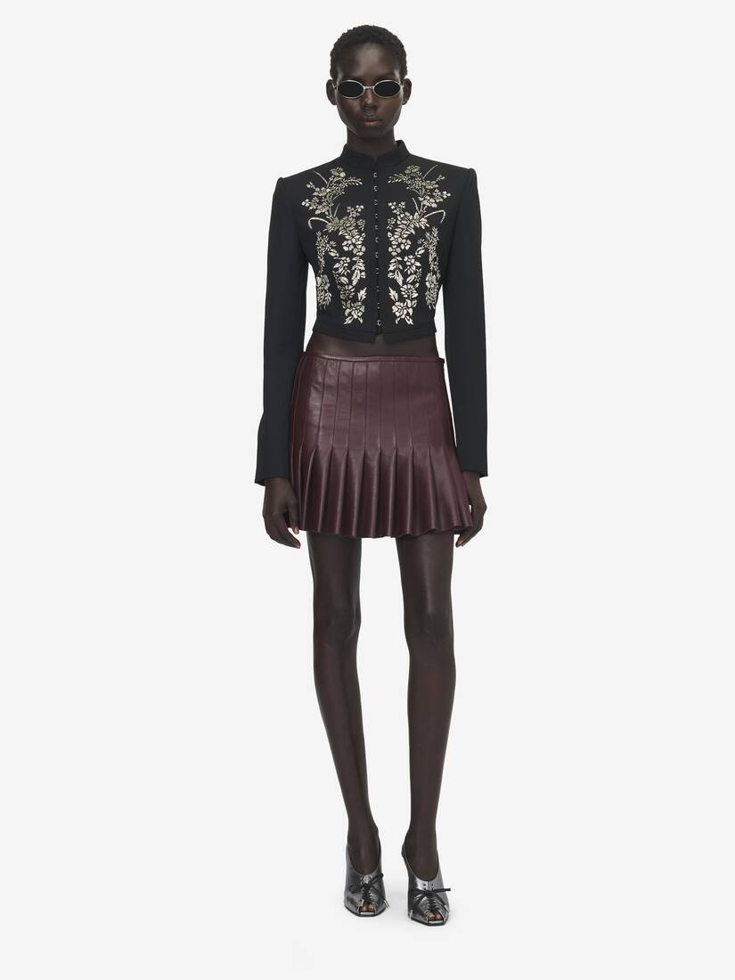 Floral Embroidery Cropped Jacket | Alexander McQueen - image 2