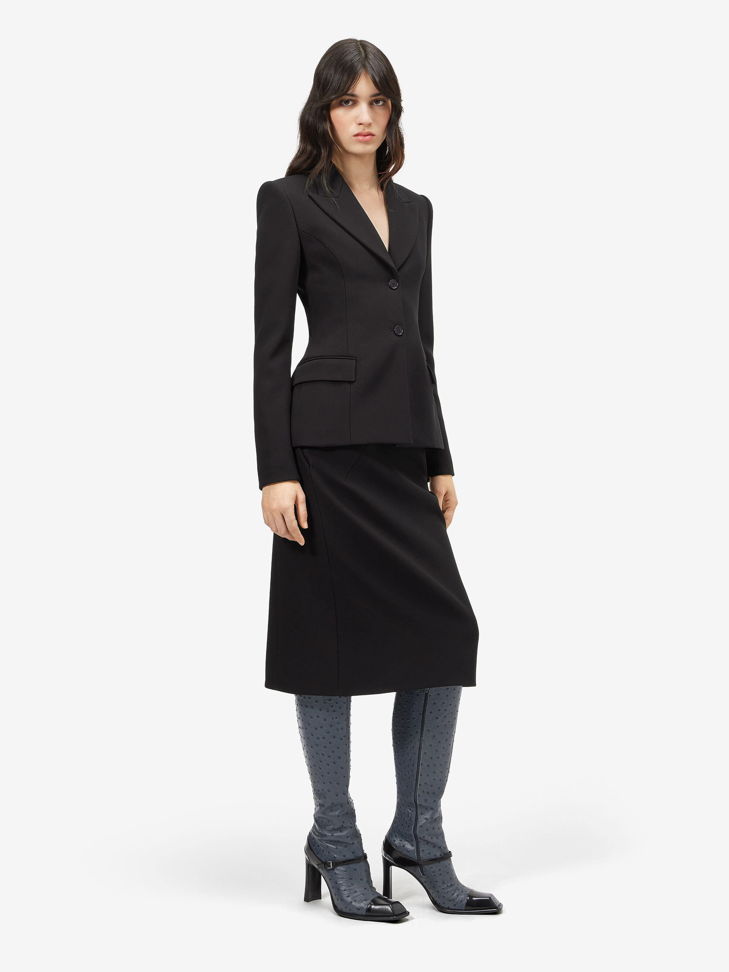 Women's Bonded crepe Single-breasted Jacket in Black in 78% acetate, 22% polyester -  lining: 100% viscose | Alexander McQueen - image 3