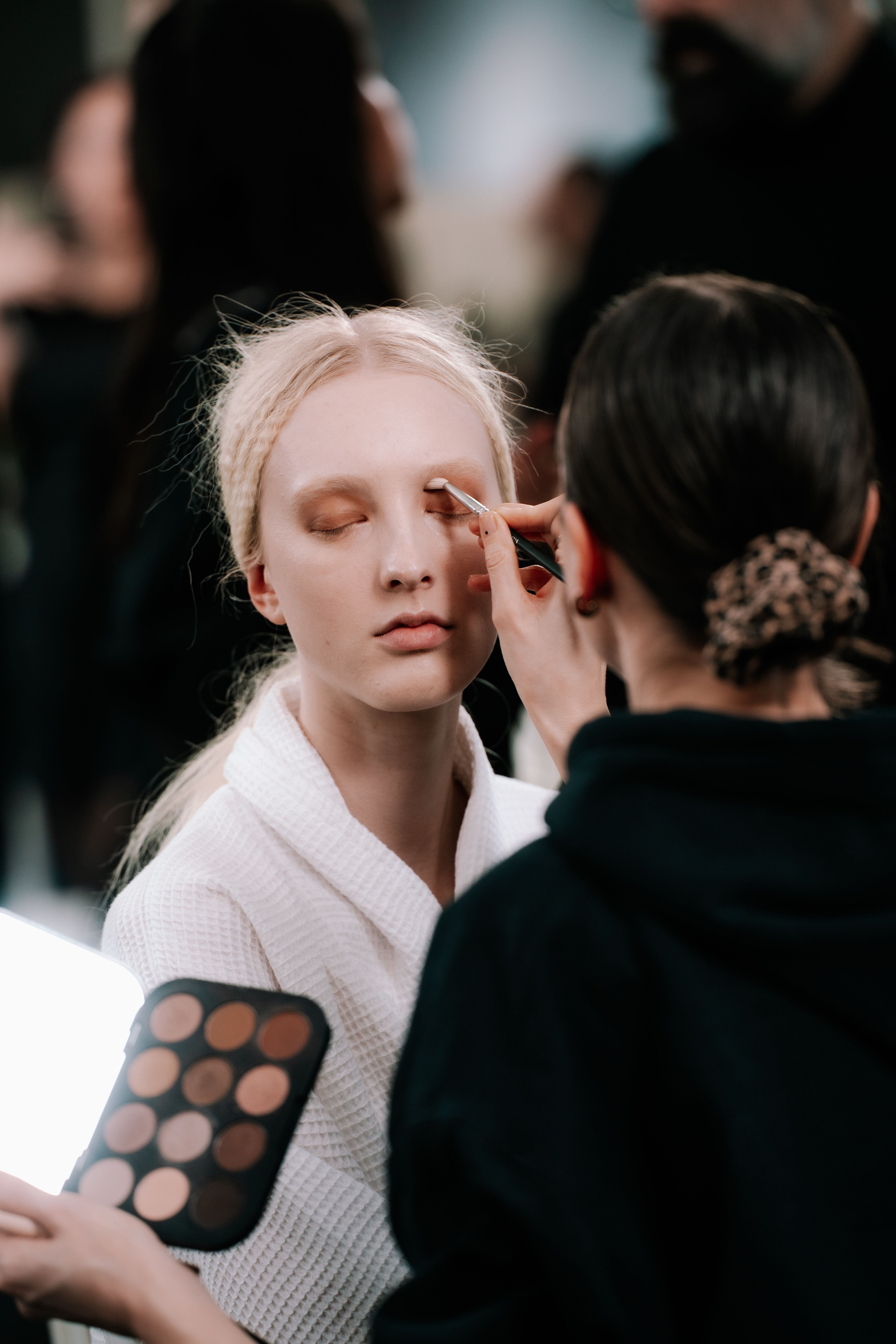 Model backstage at McQueen Autumn Winter 2025 Show