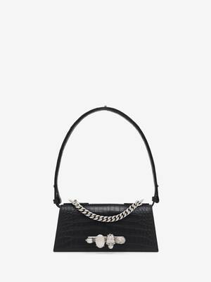 Women's Jewelled Shoulder Mini in Black | McQueen US