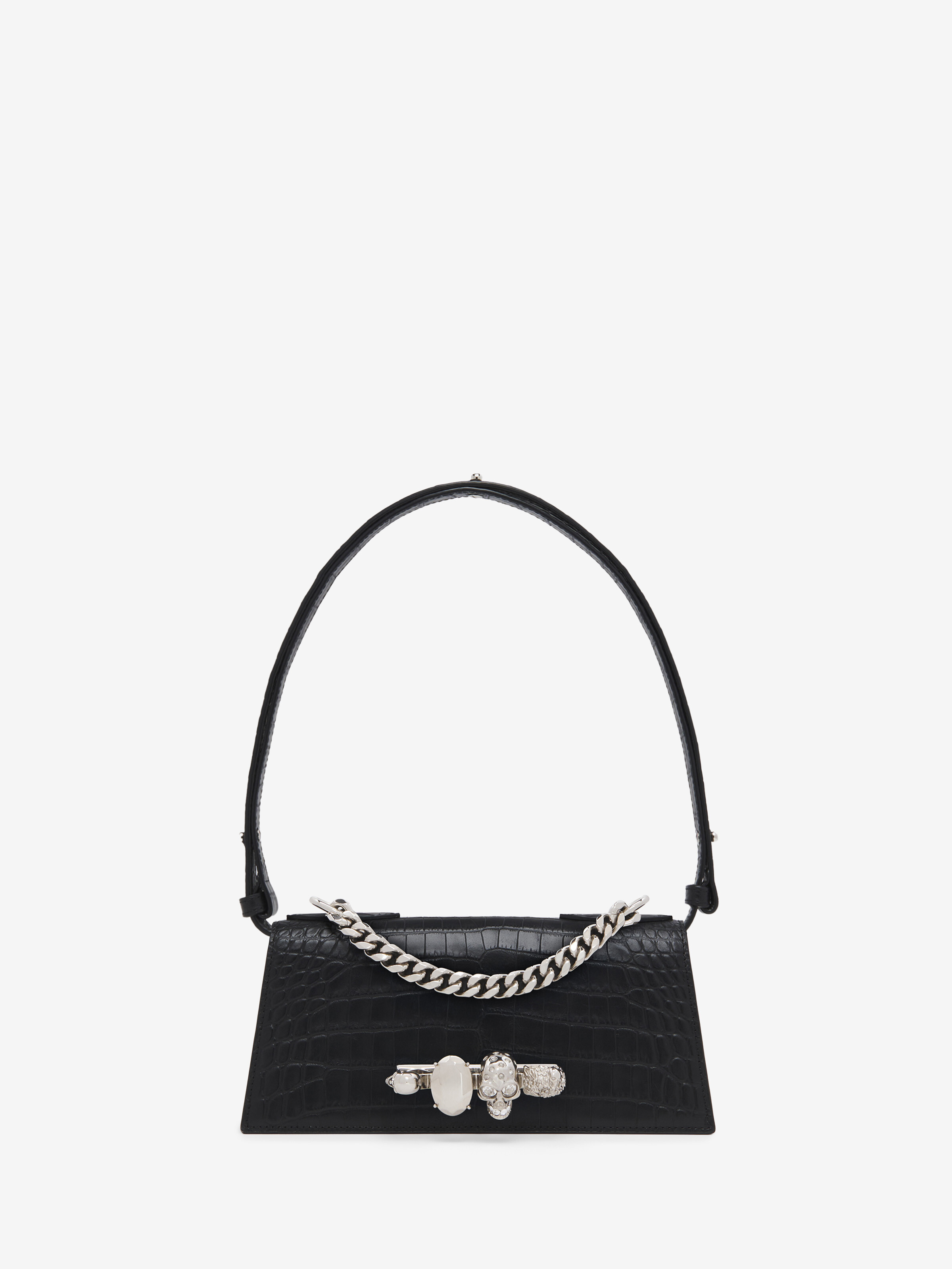 Women's Jewelled Shoulder Mini in Black in Calf Leather | Alexander McQueen - image 1