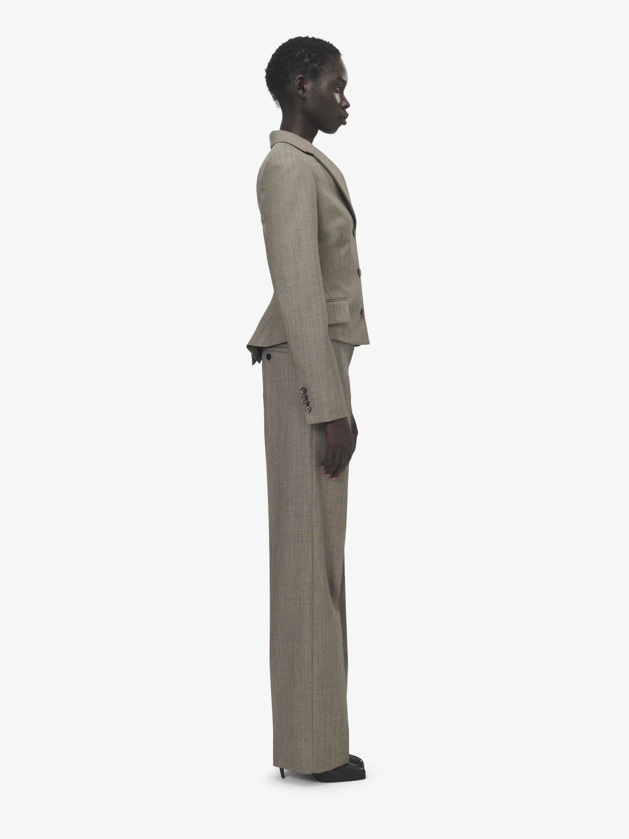 Pantalon droit Bumster pour Femme en Marron Clair in 100% Laine | Alexander McQueen - image 3