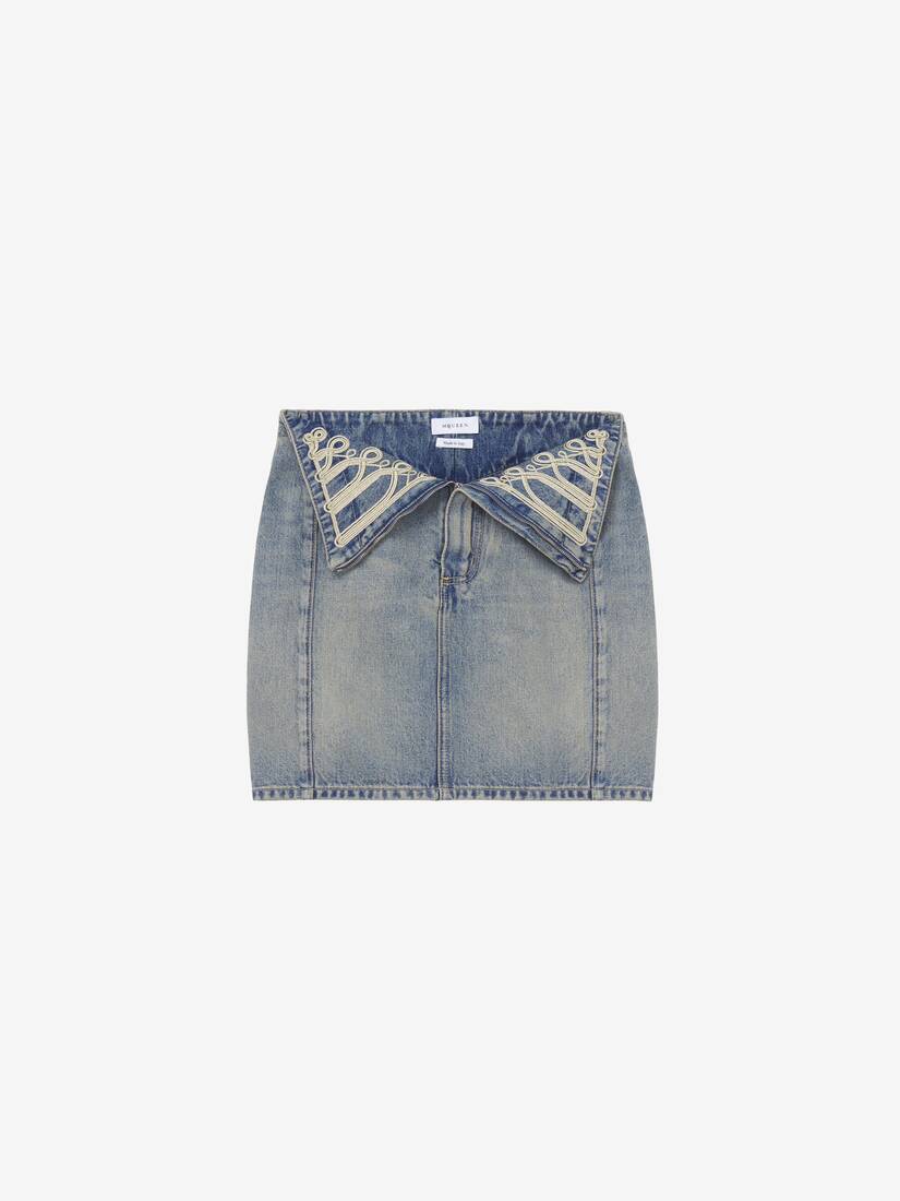 Metallic Frogging Fold Over Mini Skirt | Alexander McQueen - image 1