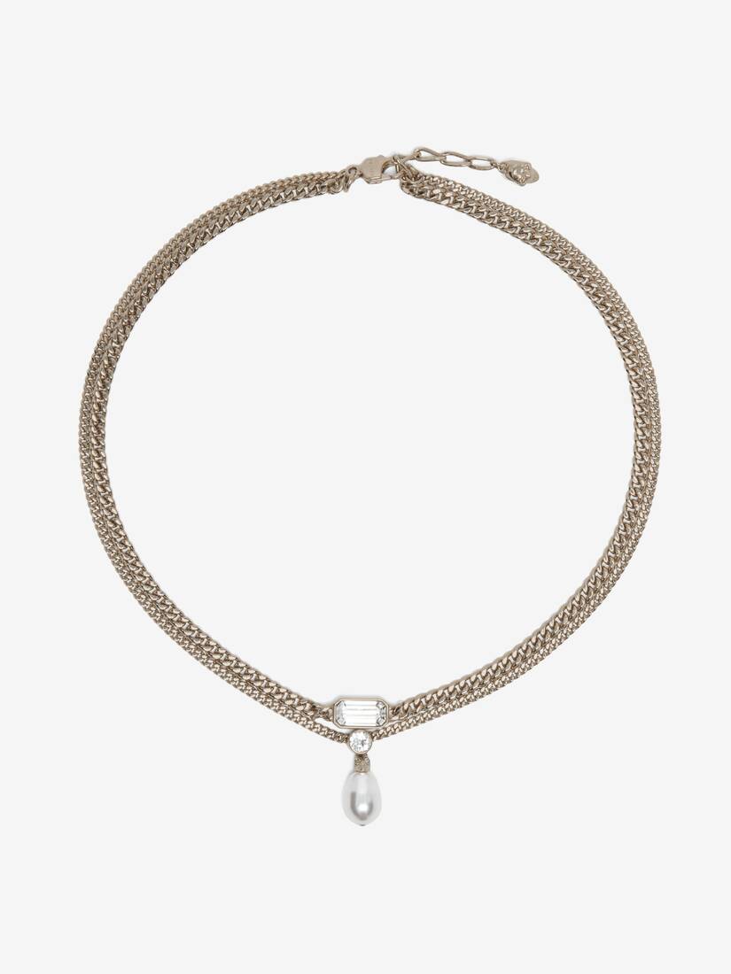 Collier Skull et Cristaux
