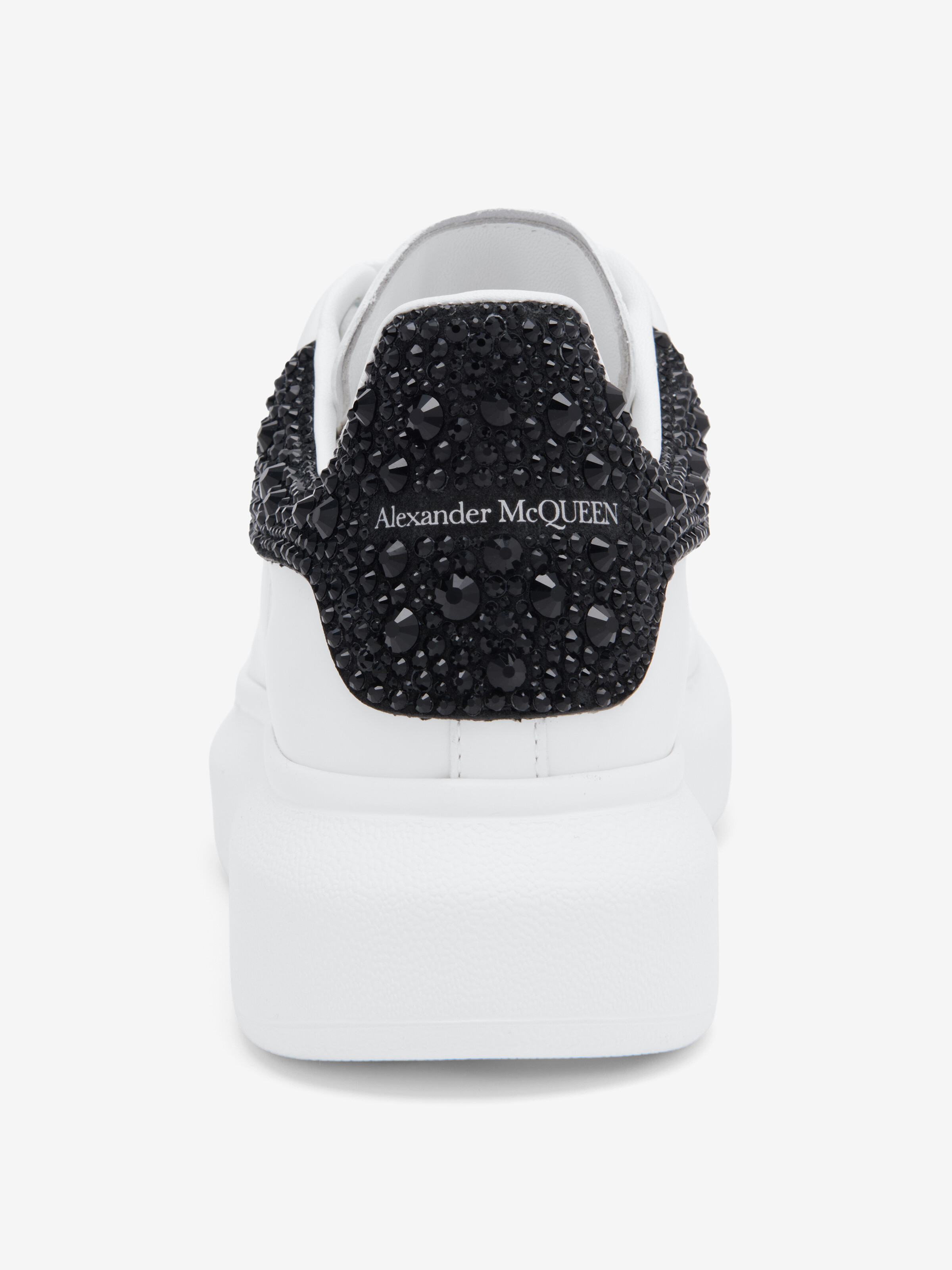 Women's Oversized Sneaker in White/Jet Black in Calf Leather | Alexander McQueen - image 5