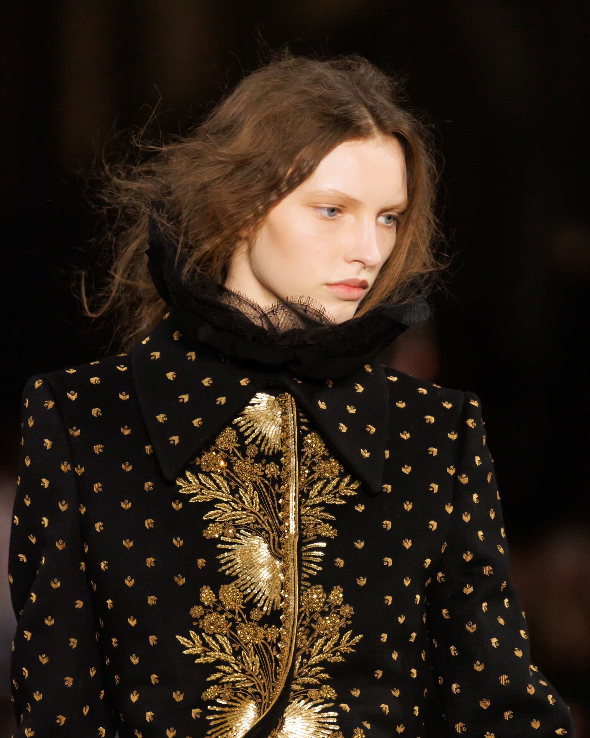 Goldwork Border Embroidery for McQueen Autumn Winter 2025